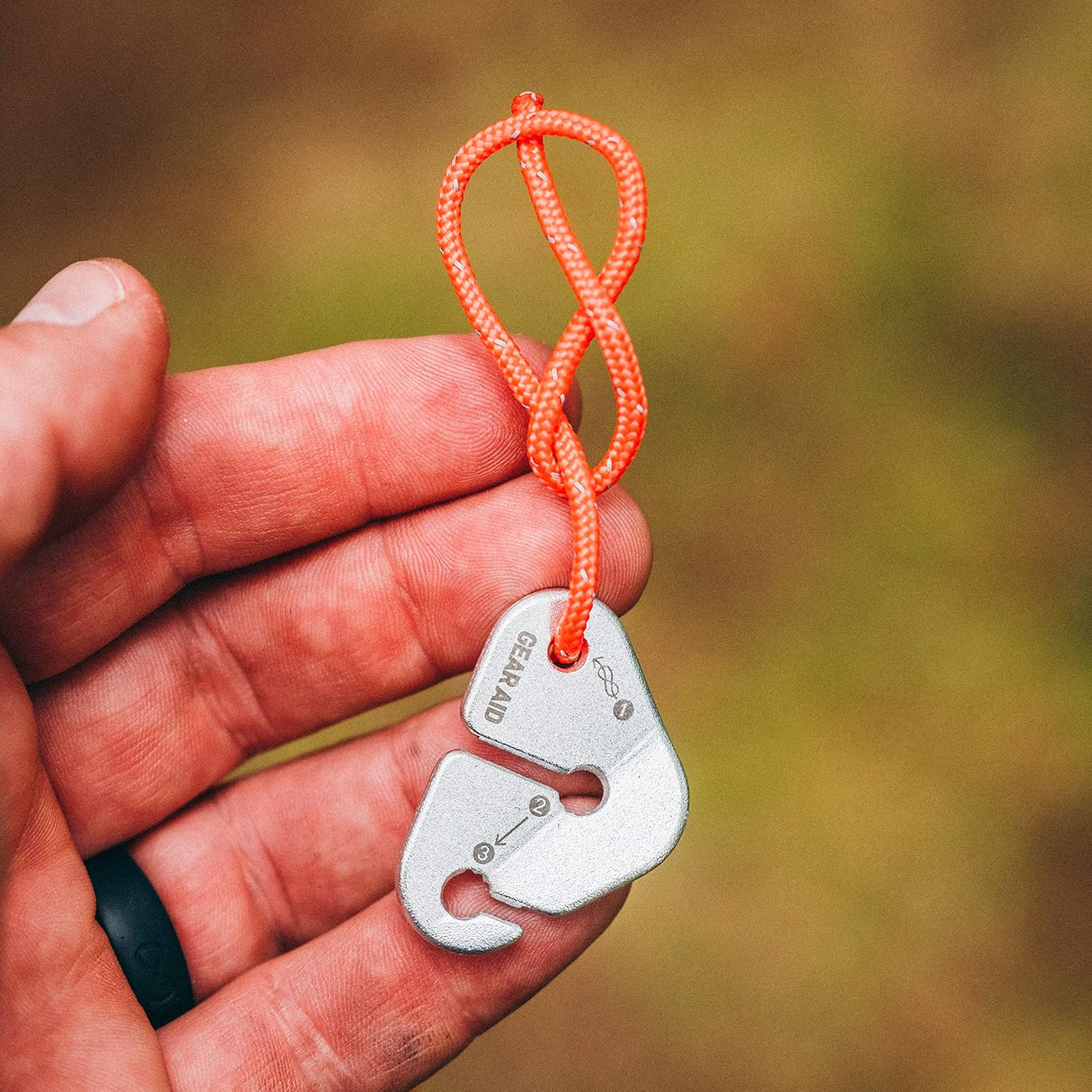 GEAR AID Reflective Guyline Kit with Line Tensioners for Tents and Tarps, 50 Ft, Orange image number 4