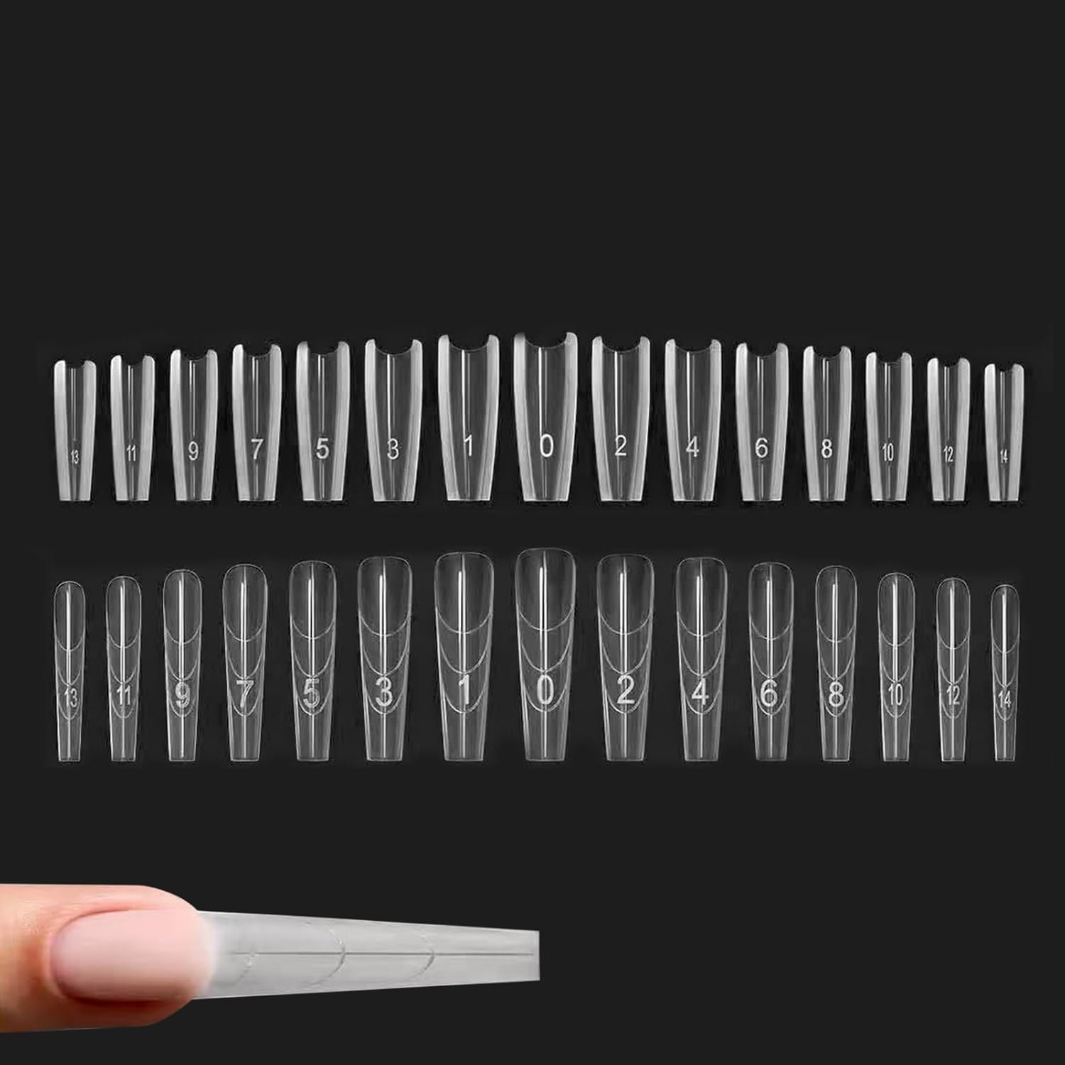 240 Pc Gel Nail Tips Form | Sandwich Duals Nails Forms | Full Cover Nail Form for Gel Builder | French Style Molds Nails Art Extension Forms for Professional Manicure Design