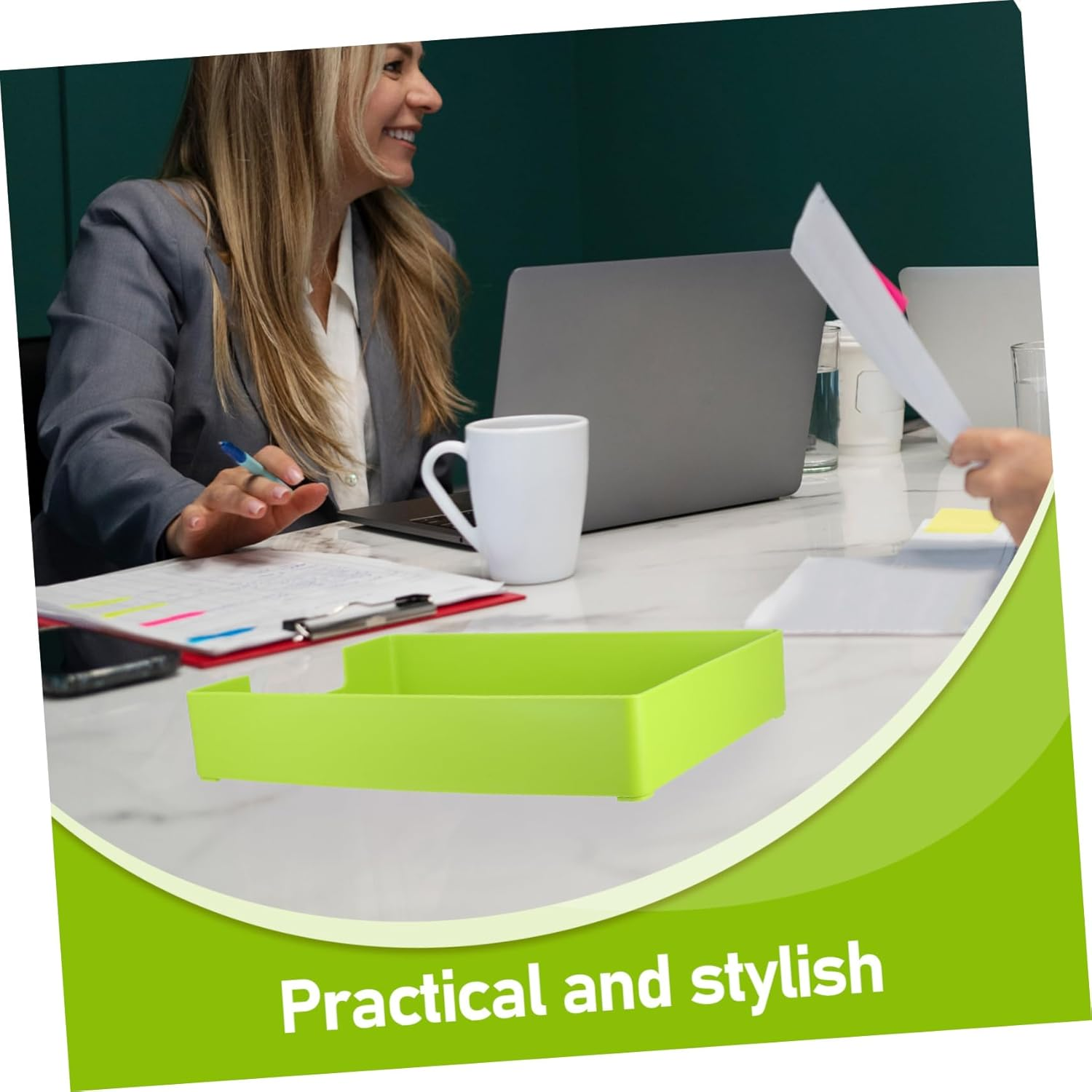 Sewroro Multipurpose Office Desk Paper Tray Organizer File Tray Desk Accessories Organizers Desktop Storage Box image number 3