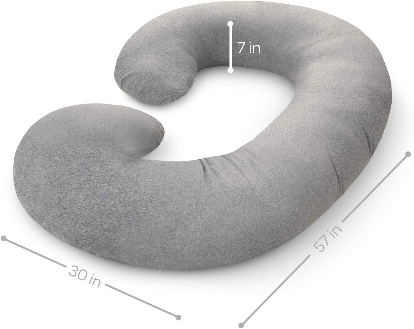 Pharmedoc Pregnancy Pillow, C-Shape Maternity Pillow (Machine Washable Jersey Cover), Pregnancy Pillow for Sleeping & Support for Back, Hips, Legs, Belly - Pregnant Gifts