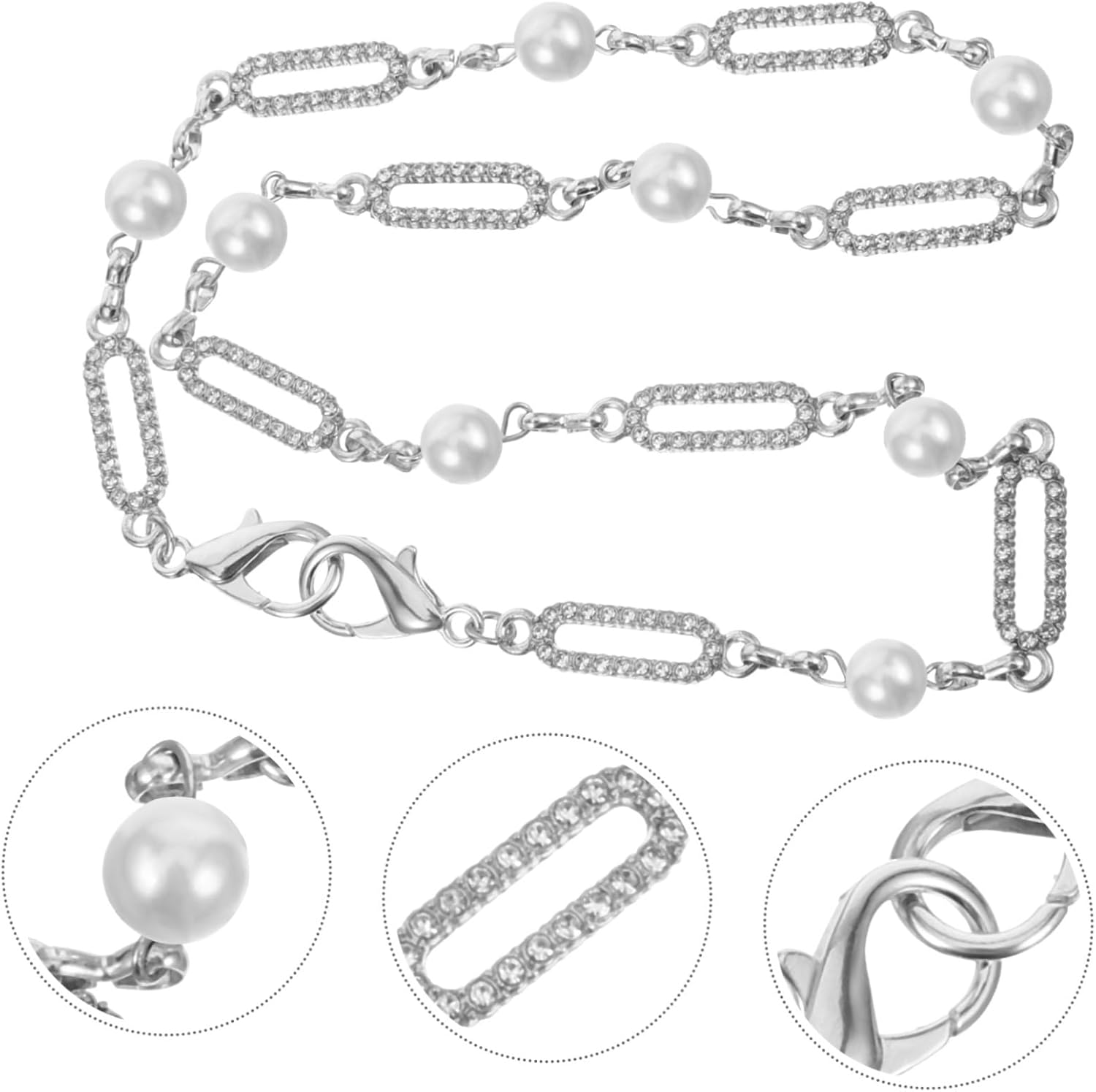 TEHAUX Handbag Chain Rhinestone Pearl Decorative Chain Bag Shoulder Strap DIY Bag Accessory image number 5