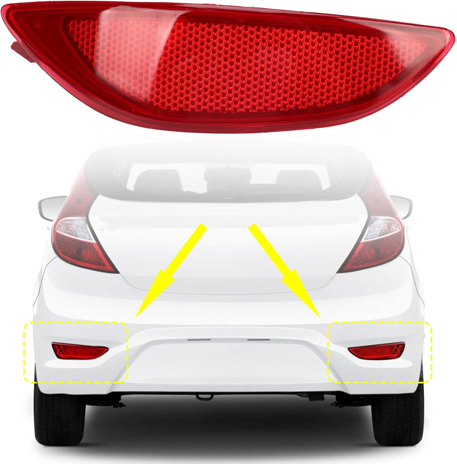 Rear Bumper Reflector Red Warning Rainproof Shock Proof Replacement for Accent LE SE (Left: 924051R000) image number 4