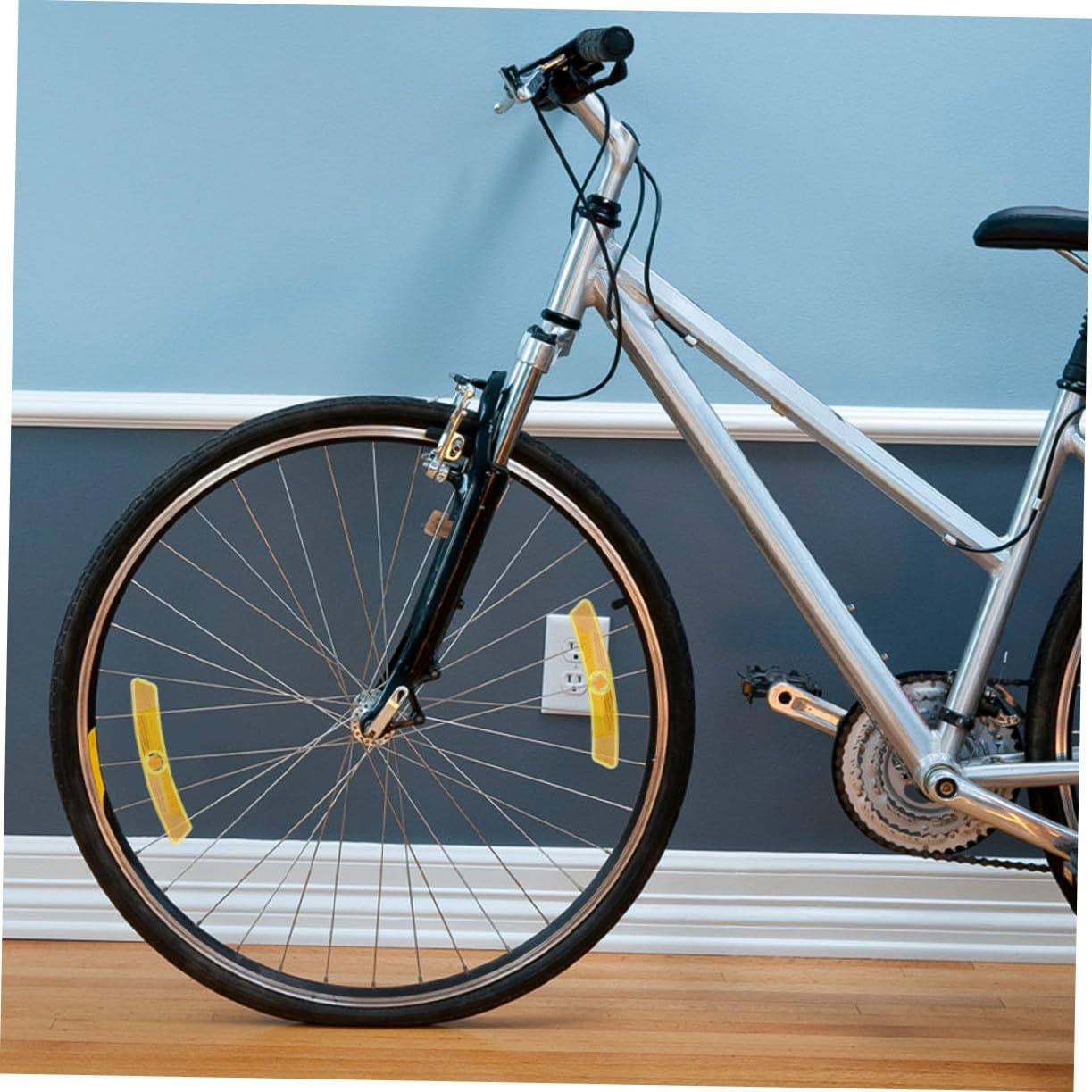 Gatuida 16 Pcs Bicycle Wheel Reflectors for Night Riding Yellow Mountain and Road Bike Safety Accessories Reusable Reflective Warning Decoration for Enhanced Visibility image number 2