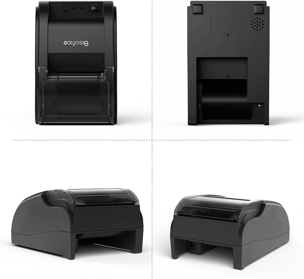 Eacam 58Mm Thermal Printer Desktop Receipt Printer Wired Barcode Printer USB+BT Connection Support ESC Command Cashbox Connecting Compatible with Windows Android, Printer with 1 Roll Paper Inside image number 5
