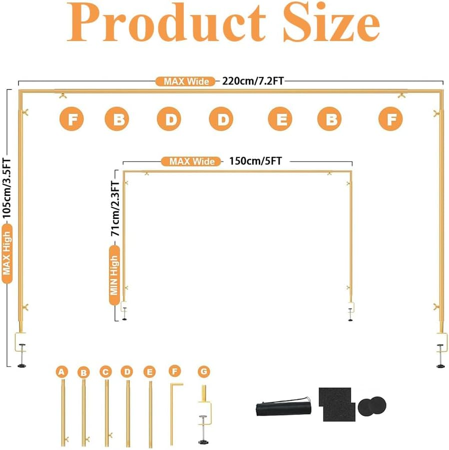 Table Pole Stand,Adjustable Tabletop Stands,Balloon Decor Frame, Metal Decorating Hanging Rod ,Wedding Decoration Frame,Party Backdrop Holder, for Wedding, Birthday, Anniversary Decoration image number 4