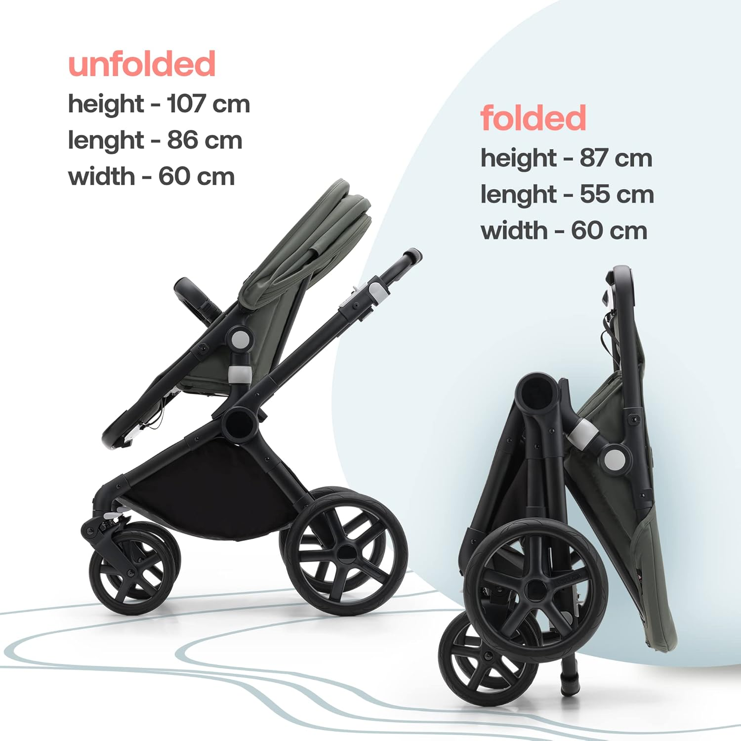 Bugaboo Fox Cub All-Terrain Stroller, Lightweight and Strong Pram and Baby Pushchair, Durable Design and Extra-Large Sun Canopy, One-Piece Self-Standing Fold, Desert Beige image number 5