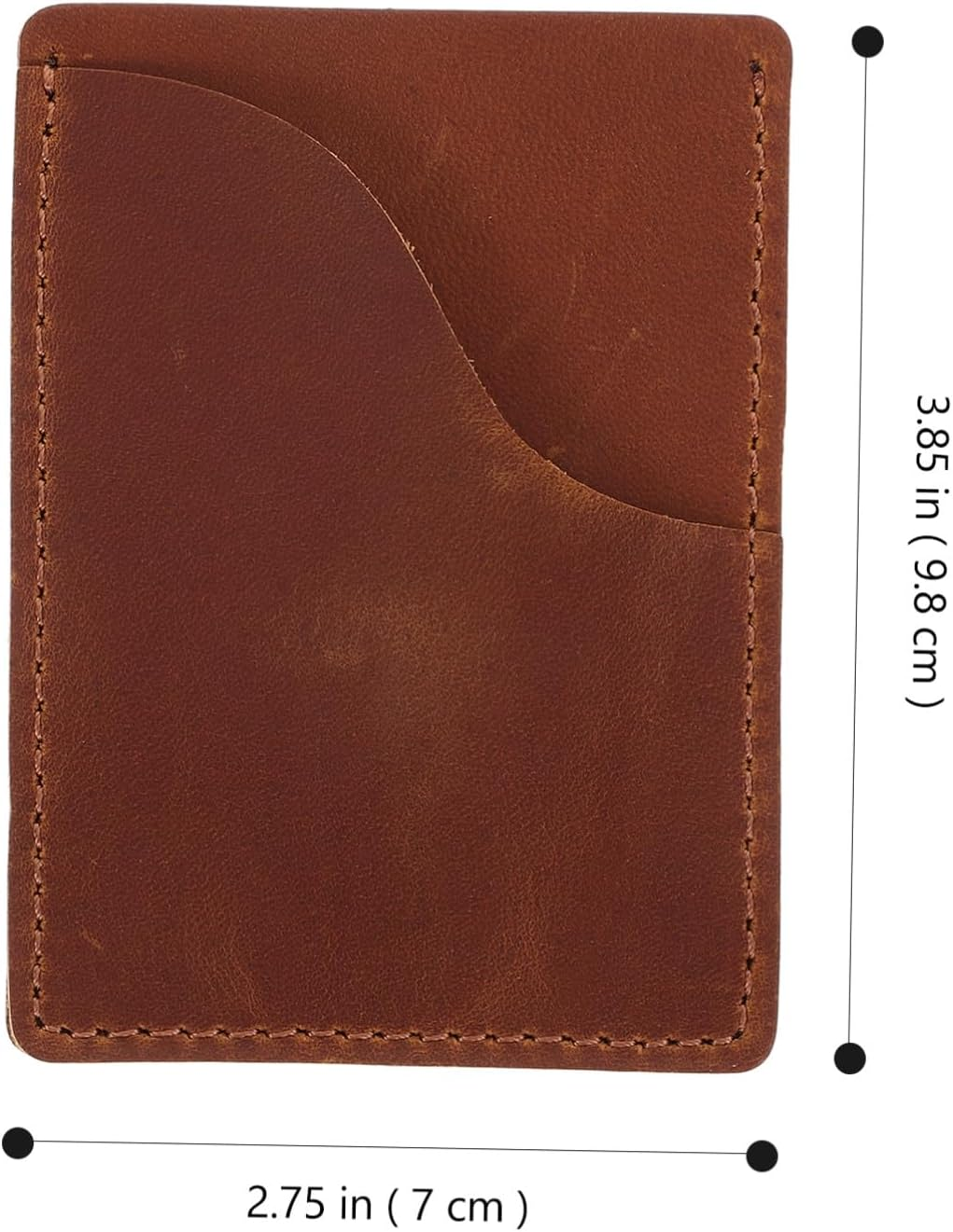 WESIEVYA Business Card Holder Wallet Brown Pu Credit Card Organizer with Passport Holder Pocket for Travel and Work Use image number 6