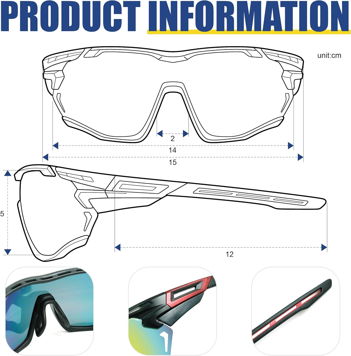 Flux VENTURA High-Performance Sunglasses: Anti-Fog PC Lenses, Ventilated TR90 Frame, UV Protection, Ideal for Sports and Cycling image number 2