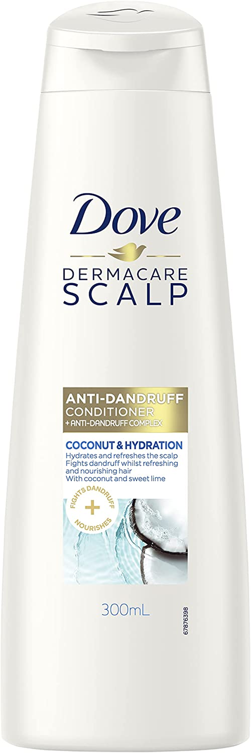 Dove anti Dandruff Conditioner Coconut Hydration 300 ML, White image number 2