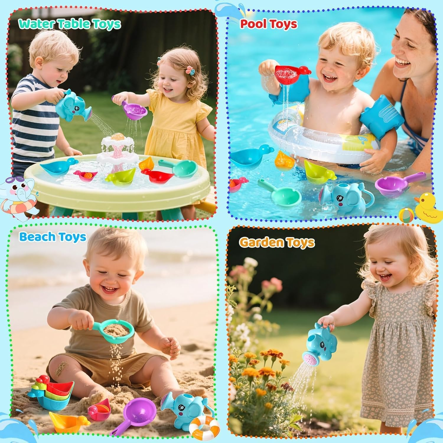 8PCS Mold Free Baby Bath Toys for Toddlers 1-3 , Floating Duck Bathtub Set for Sensory Play | Christmas Birthday Gift for 1 2 3 Year Old Boys & Girls image number 2