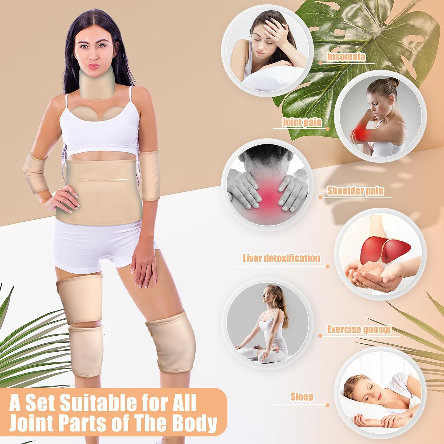 11 Pcs Castor Oil Pack Wrap Set, Flannel Reusable Castor Oil Pack Kit for Waist Neck Breasts Elbow with Adjustable Strap and Laundry Bag Machine Washable anti Oil Leak, Castor Oil Not Included image number 3