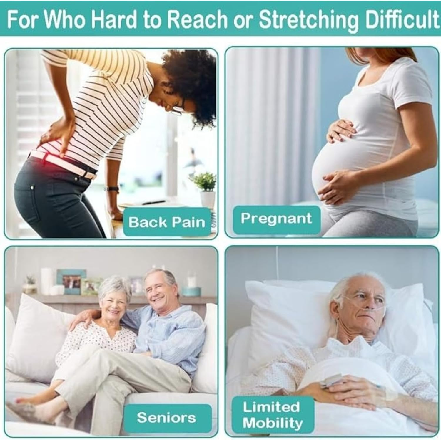 Abeillo 15.7" Comfort Wipe Toilet Aid for Wiping Bottom, Non-Slip Handle,For Disabled, Elderly, Overweight, Pregnant People, Easy to Use Bottom Buddy Wiping Assist Tool(Green)