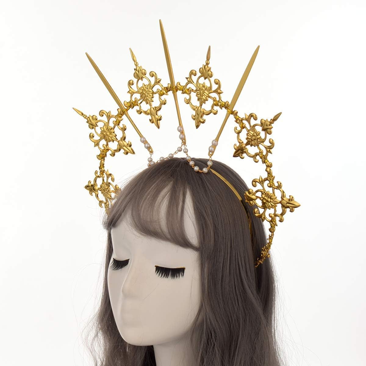 BLESSUME Halo Crown Mary Goddess Headband Women Halloween Costume Headpiece