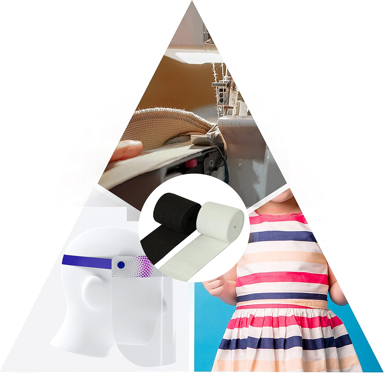 1 Inch Elastic for Sewing, Waistband Elastic, Wide Elastic in Widths: 20/25/40/50/75Mm (White, 25Mm X 5M) image number 3