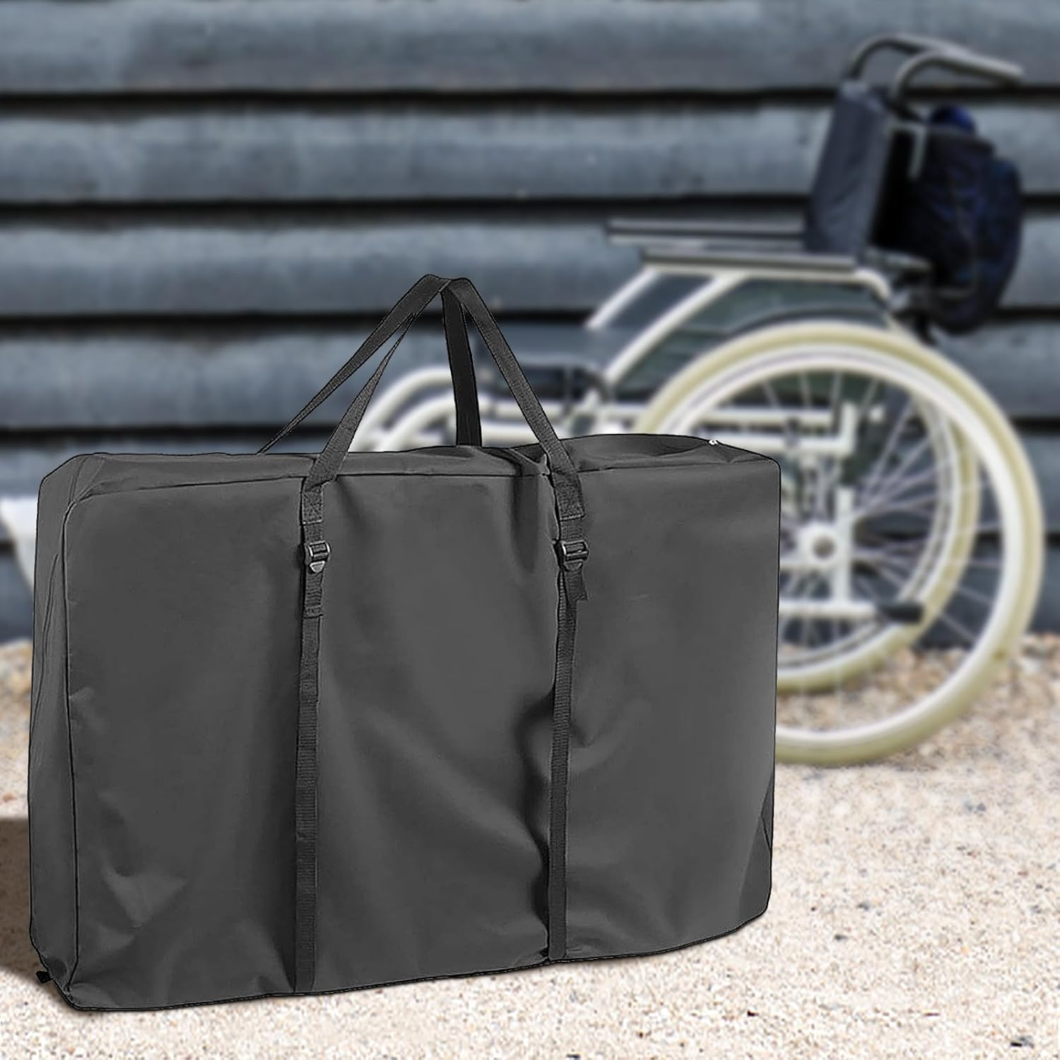 Wheelchair Storage Bag,110 X 74 X 28Cm 600D Oxford Cloth Wheelchair Backpack Bag with Zipper, Large Capacity Foldable Wheelchair Travel Bag for Outdoor image number 1