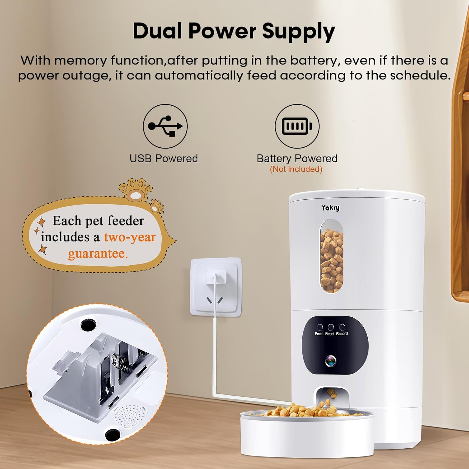 Automatic Cat Feeder with Camera Wifi, Timed Automatic Dog Feeder with Pet Camera: 2-Way Audio, Auto Cat Food Dispenser - HD 1080P Video Recording, Night Vision, Pet Food Dispenser with App Control image number 6