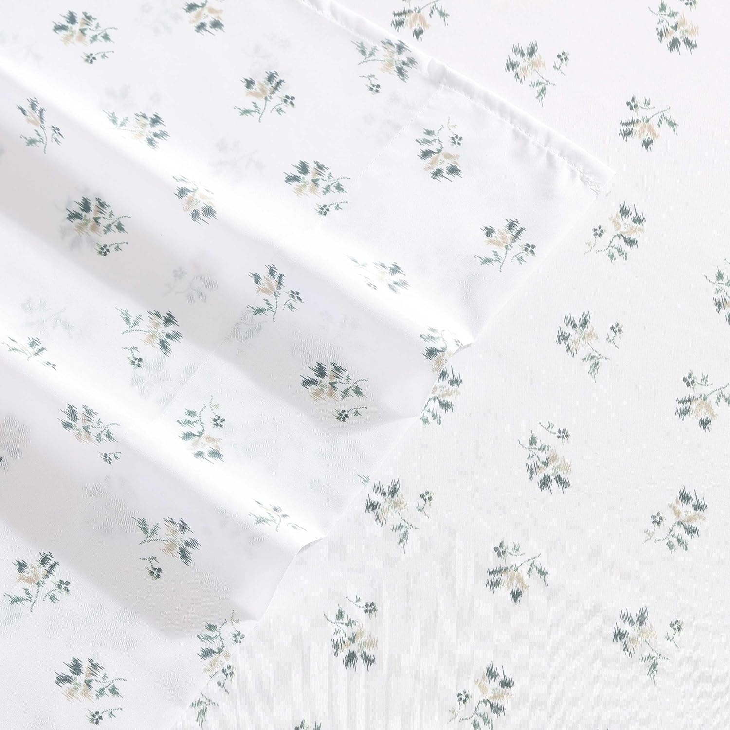 Wrangler - Sheet Set, Breathable & Wrinkle Resistant Bedding, Includes Matching Sham & Pillowcases, Floral Home Decor (Sketchy Ditsy Green, King) image number 6