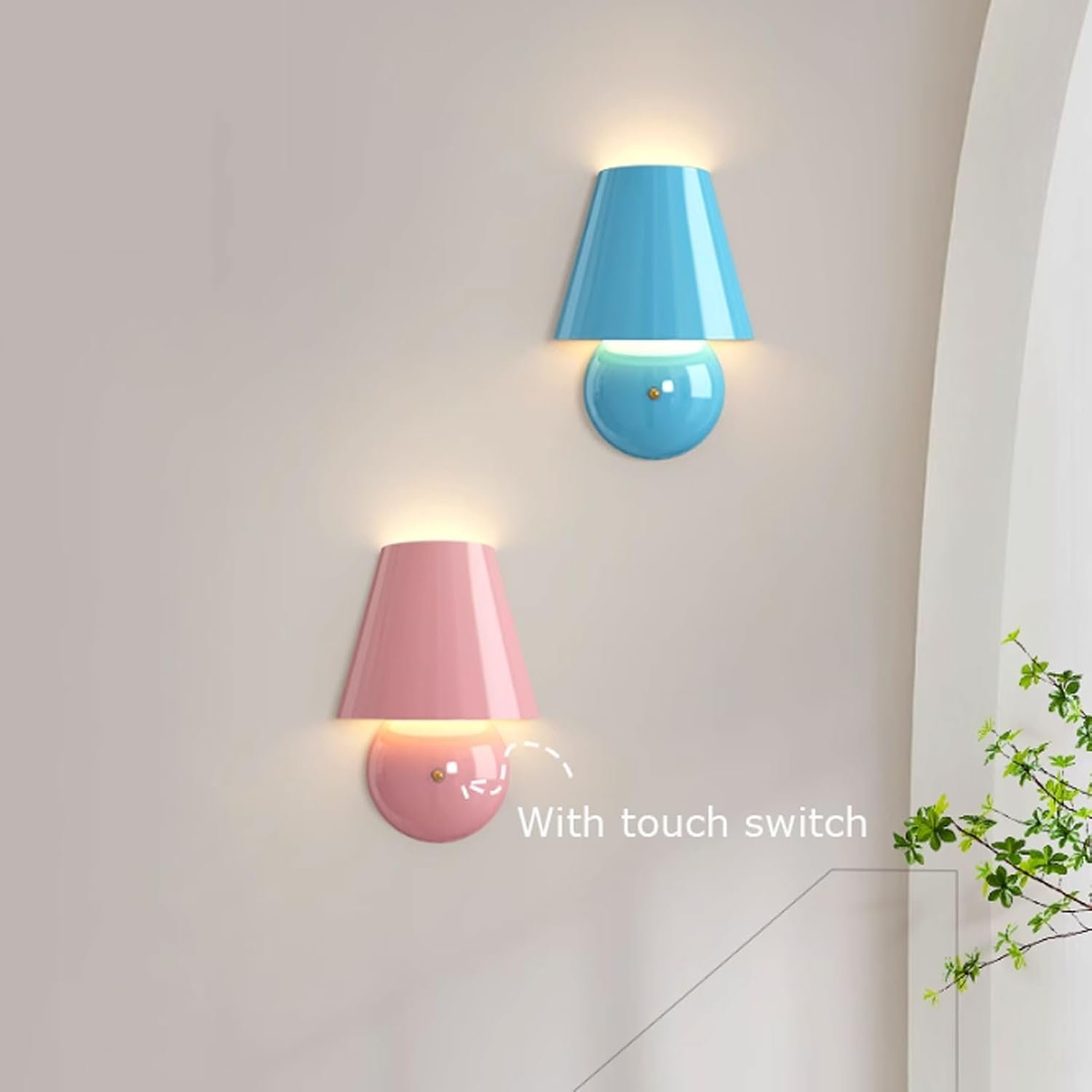 Touch Control Wall Light Fixture Modern Minimalist Wall Sconce Wall Lamp with Acrylic Shade for Bedroom Living Room Hallway Wall Lighting image number 2