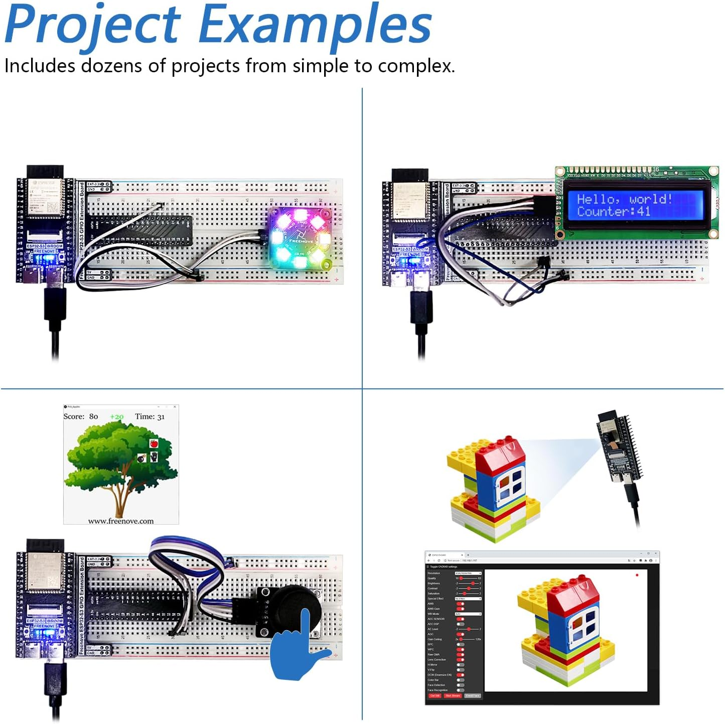 Freenove Ultimate Starter Kit for ESP32-S3 ESP32 S3 CAM (Included), Dual-Core 32-Bit 240 Mhz Microcontroller, Onboard Camera Wireless, Python C Java, 783-Page Detailed Tutorial, 243 Items 116 Projects image number 1