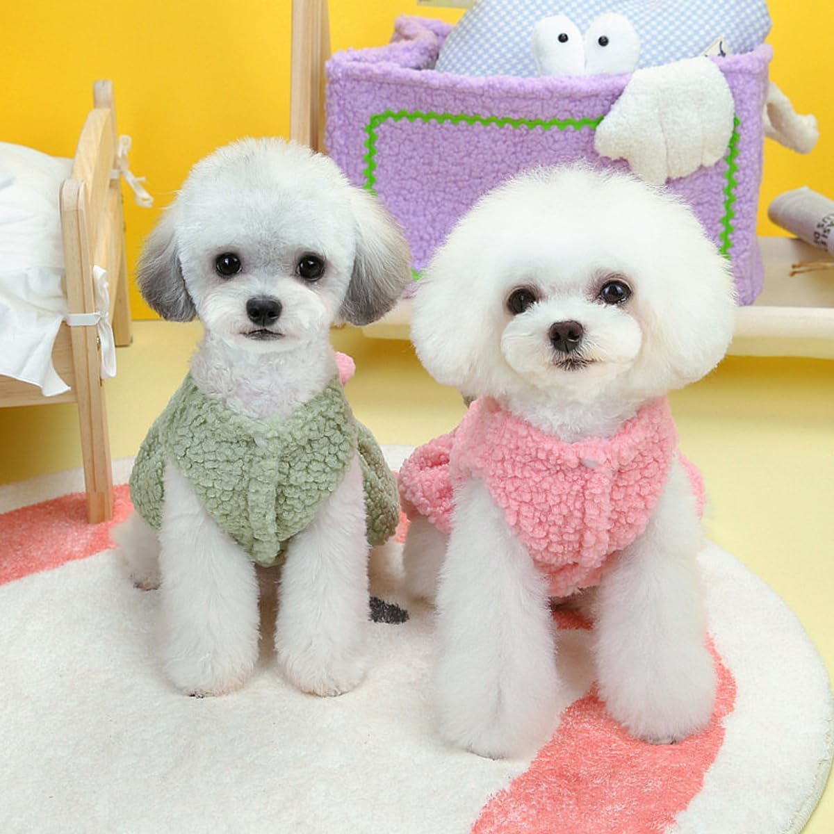 AIMALL Spring & Autumn Pet Clothes - Teddy Bear Dog Dress and Kitten Ice Cotton Skirt, Cute and Cozy Outfit for Small Dogs and Cats image number 4