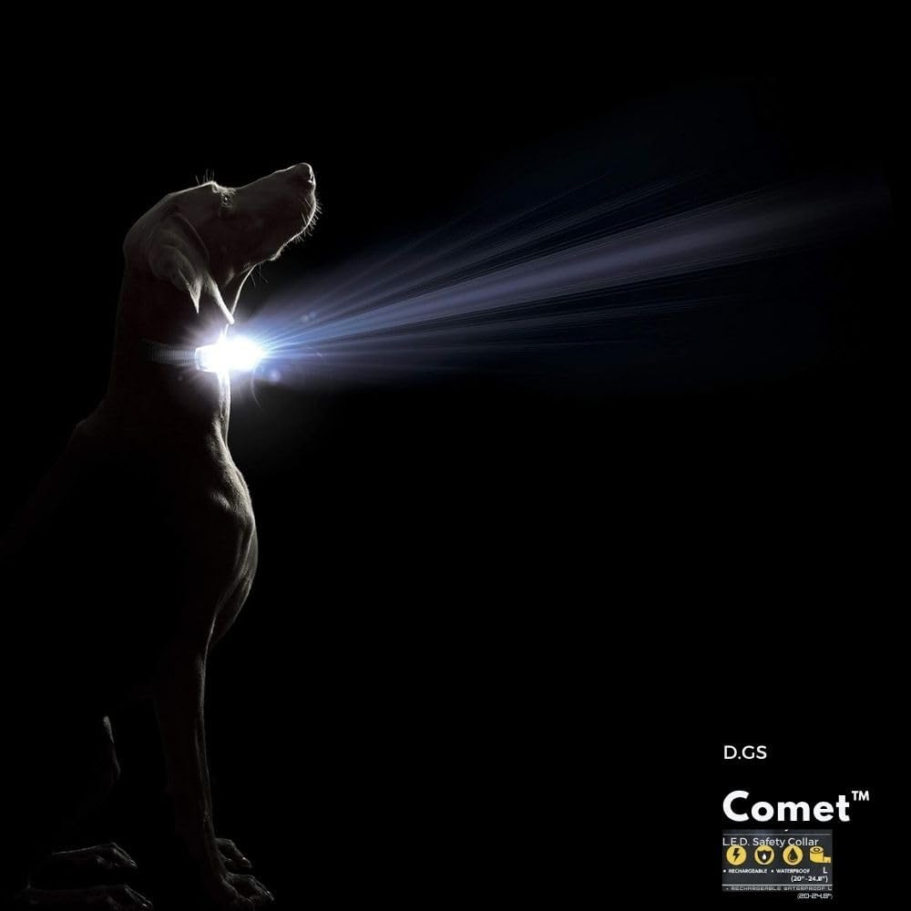Dog Gone Smart Pet Products Rechargeable LED Light up Comet Dog Collar, Red, Large, 18"-25" (DGSLGUC5106) image number 6