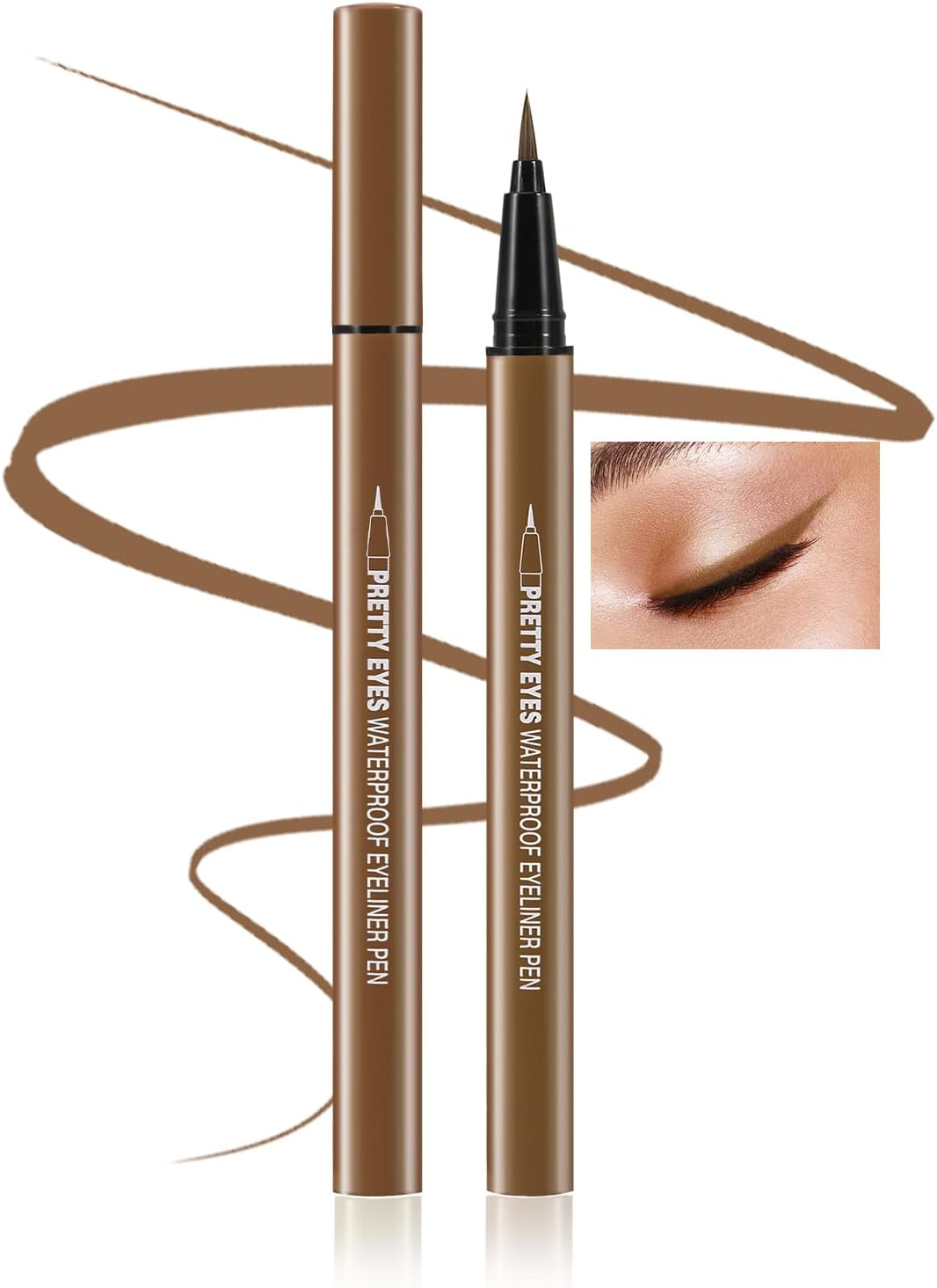 Boobeen Liquid Eyeliner Pen, Matte Eye Liner with Precision Tip, Long Lasting Eyeliner Pencil for Bold Eye Makeup, Glides on Smoothly