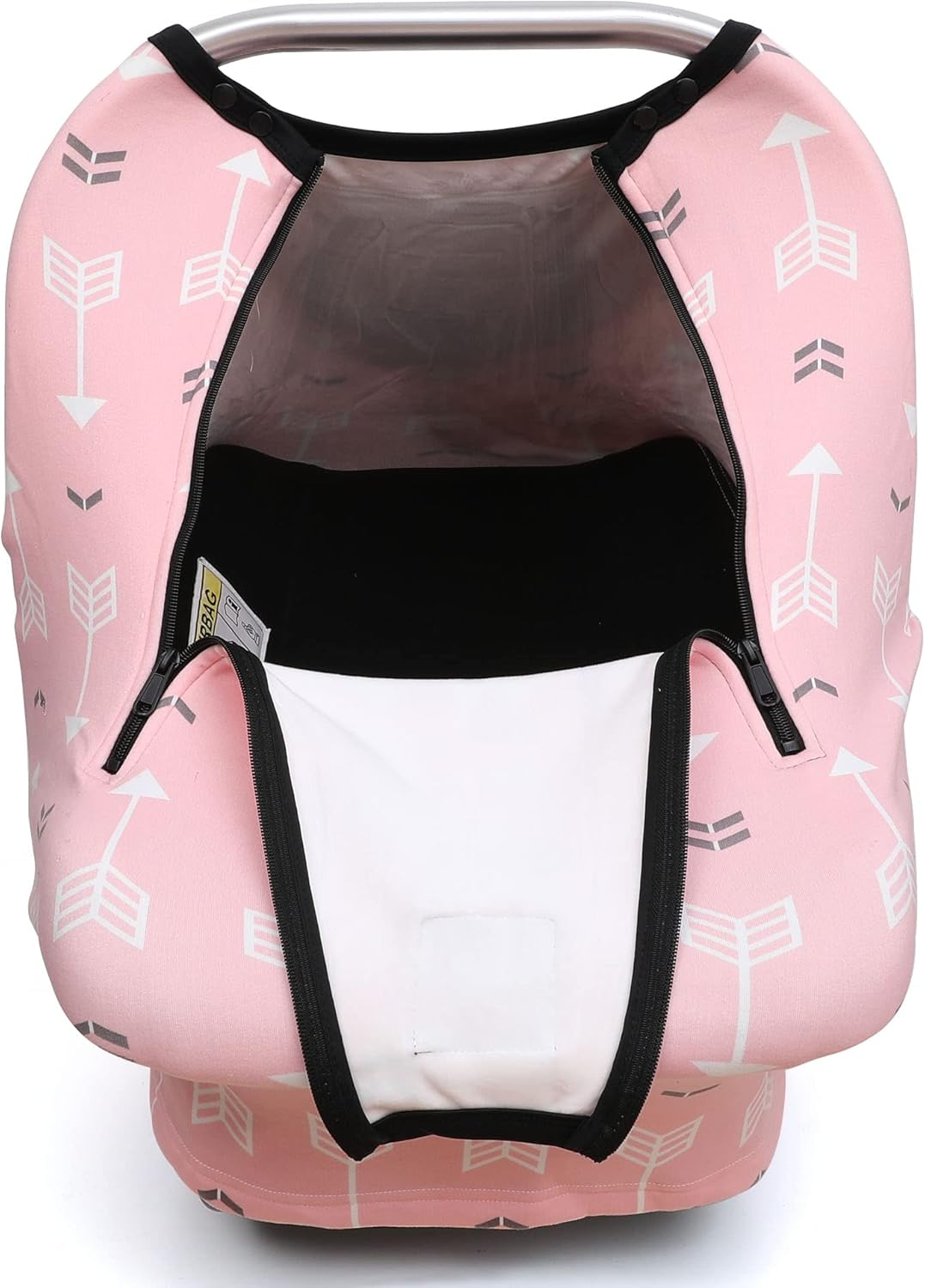 Stretchy Baby Car Seat Covers for Boys Girls Infant Car Canopy Spring Autumn Winter Snug Warm Breathable Windproof Adjustable Peep Windowinsect Freeuniversal Fitpink Arrowshower - Purple image number 5