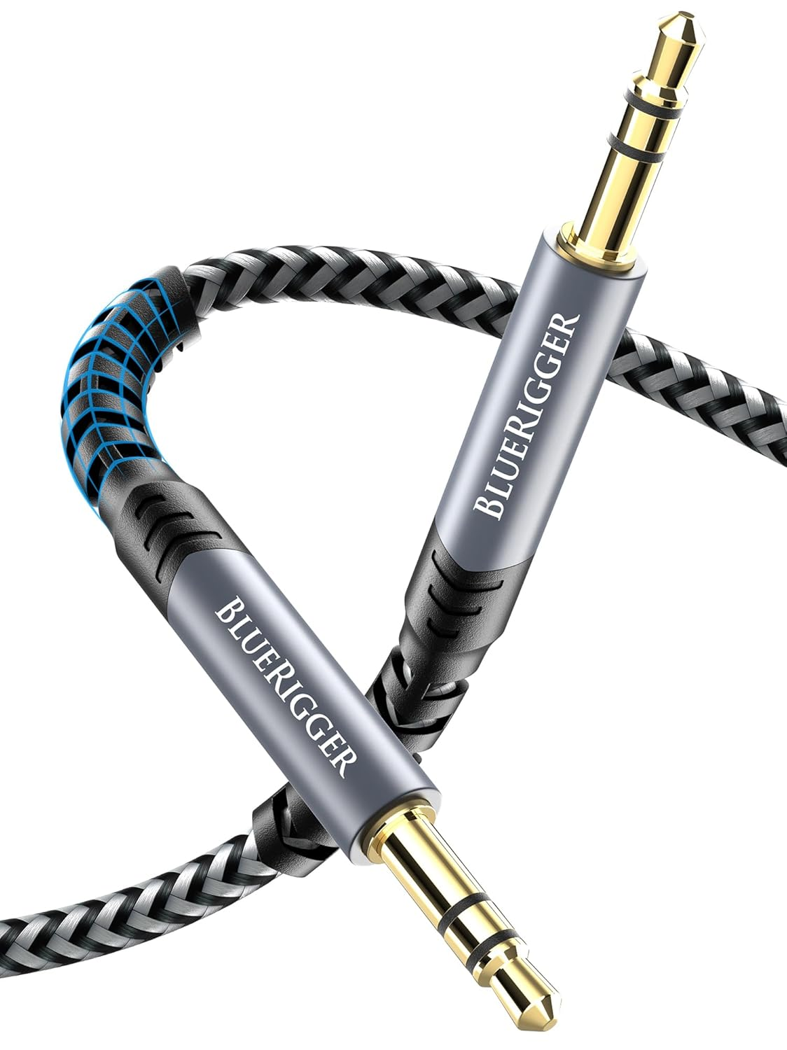 Bluerigger 3.5Mm Stereo Audio Cable (10FT, 2 Pack, 24K Gold Plated Jack, Auxiliary Cable, Male to Male, Hi-Fi Sound) &ndash; Aux Cord for Headphones, Home Car Stereo, Speaker, Amplifier, Phones, Tablets image number 4