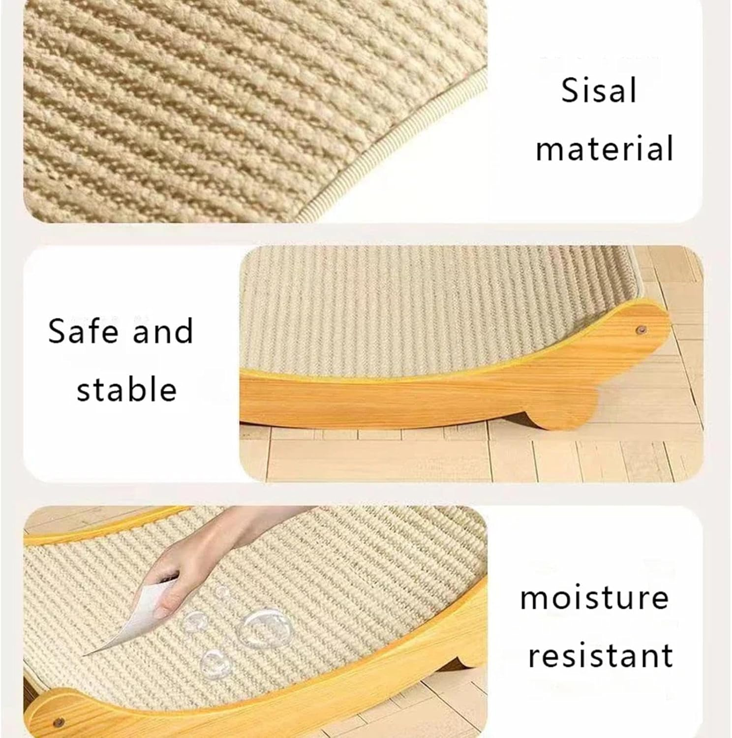 2 in 1 Sisal Bed and Board for Scratching | Sisal Cat Scratching Bed,Scratch Lounge Cat Bed,Reusable Sisal Cat Scratching Ramp for Pets of Small to Medium Size for Cat Kitten to Rest Or - Large image number 1