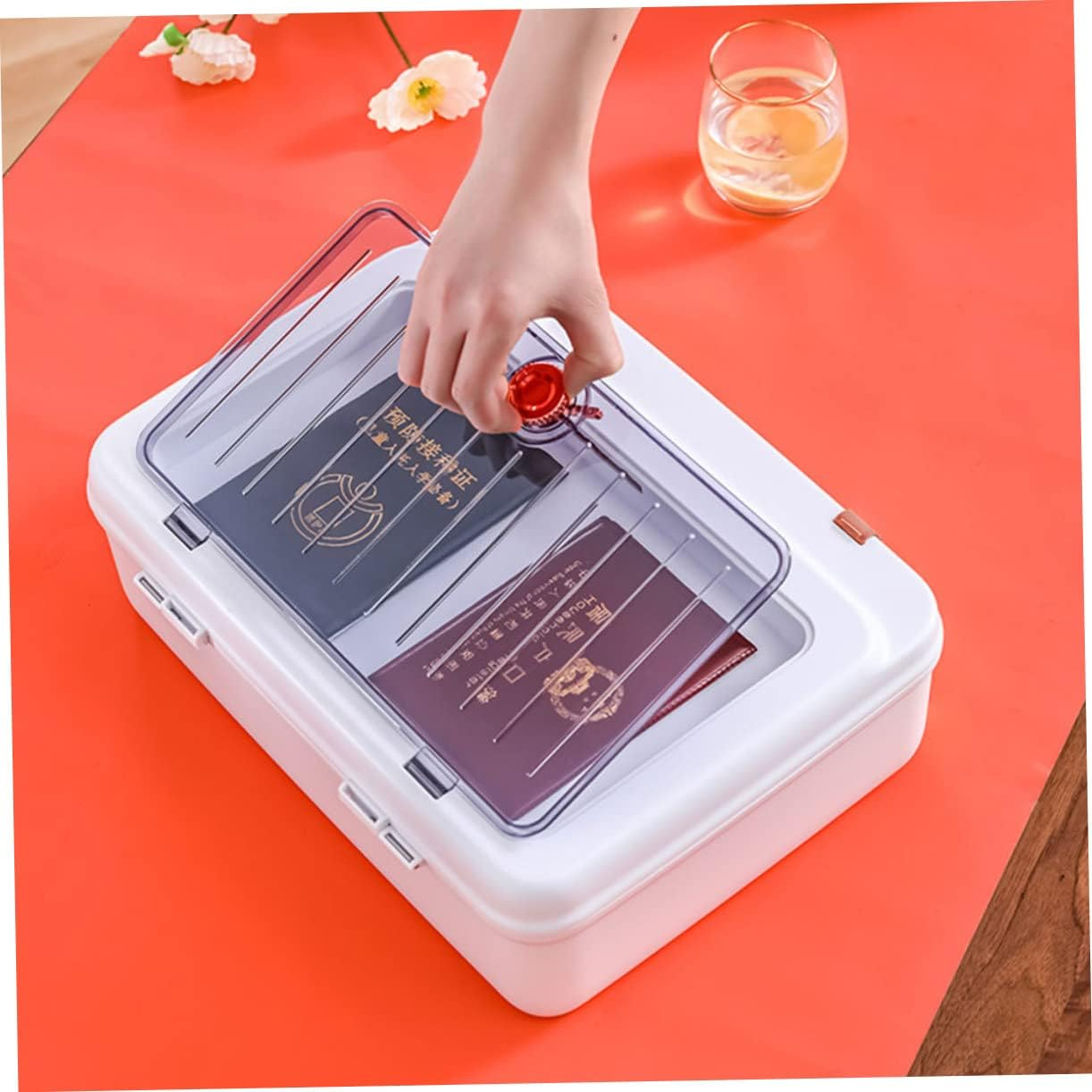 CAXUSD Id Storage Bag for Certificate and Document Box Multifunction File Case for Office Use Travel and Home Organization - Green image number 6