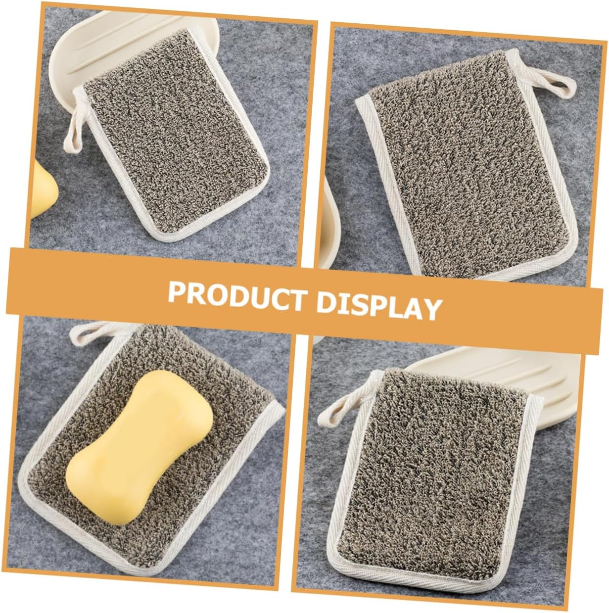 Healeved 4Pcs Exfoliating Soap Pouches Linen Soap Bar Scrubber Bag for Bath Shower for Home Travel