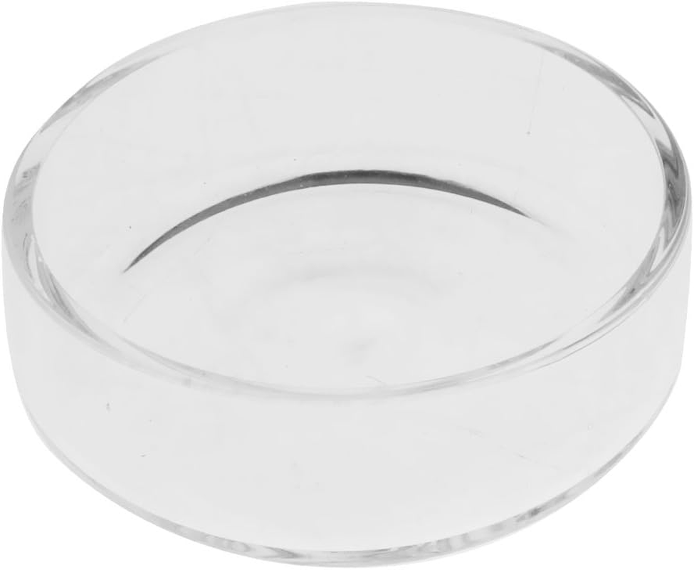 B Baosity Pond Feeder Food Dish Bowl Feeder Tray Container Glass Feeding Dish for Food Round/Square, Transparent, Round image number 4