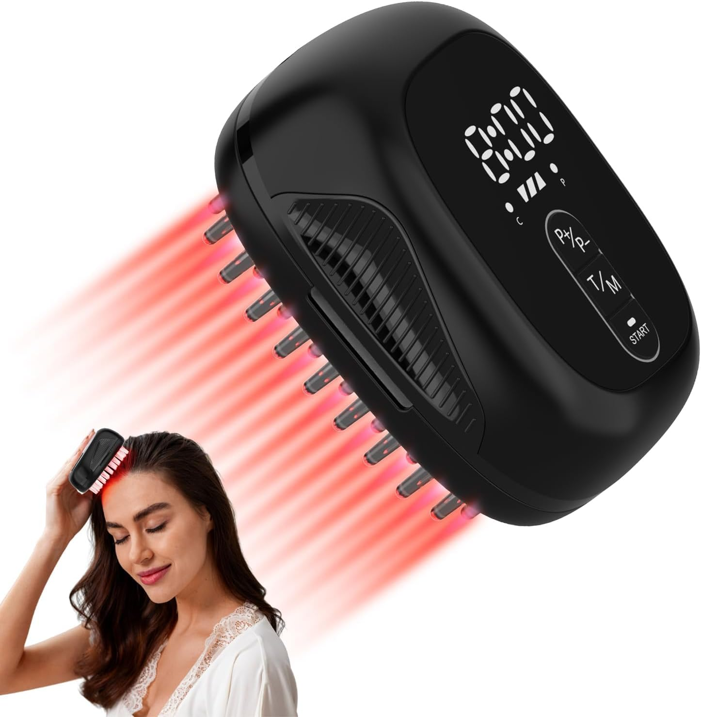 Hair Growth Laser Comb, Medical Grade Laser, FDA Approved Hair Loss Treatment for Men and Women with Thinning Hair, Rechargeable Hair Growth Product (Black) image number 3