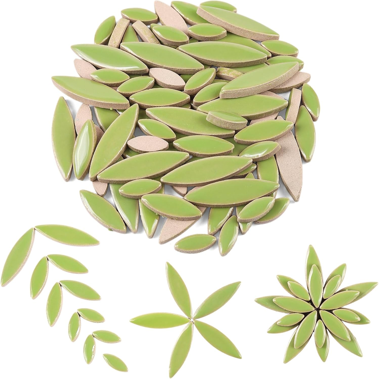 Petal Ceramic Mosaic Tiles for Crafts, 454G Mosaic Tiles Ceramic,Floral Mosaic Craft Supplies for Garden Spring Decoration