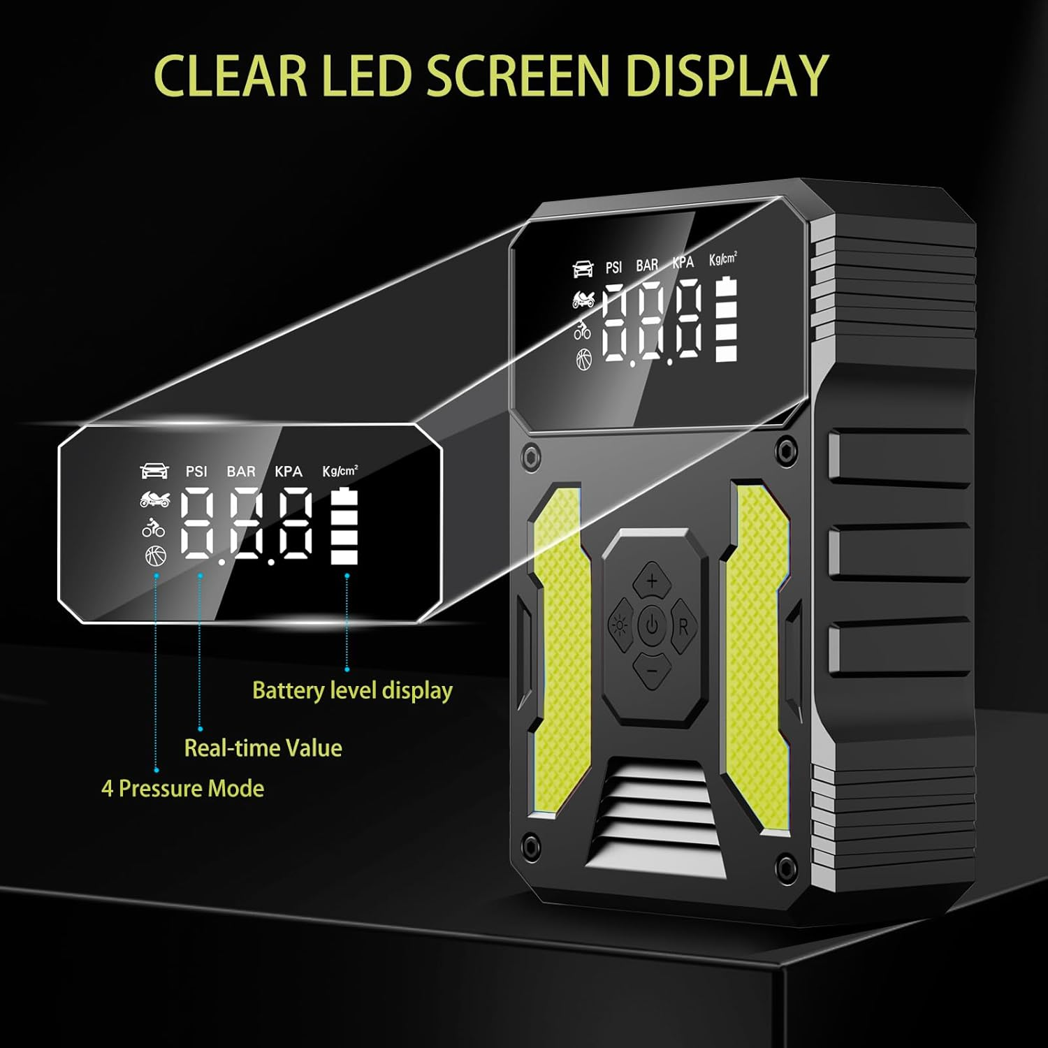 4000A Car Battery Jump Starter with Air Compressor, Portable Jump Starter Power Back (All Gas/8.0L Diesel), 12V Car Battery Charger with Tire Inflator, Storage Case, Built-In Air Hose image number 1