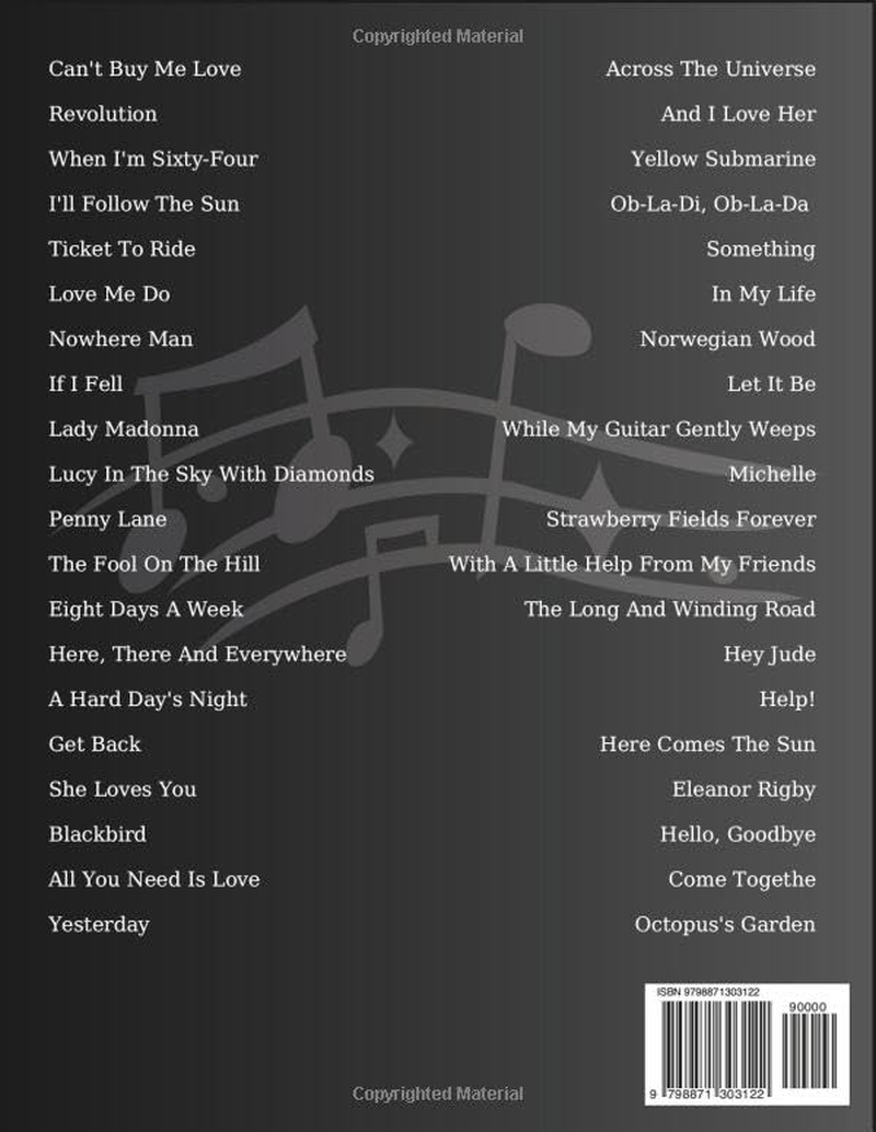Beatles Sheet Music Piano: Collection 40 Songs for Super Easy Piano