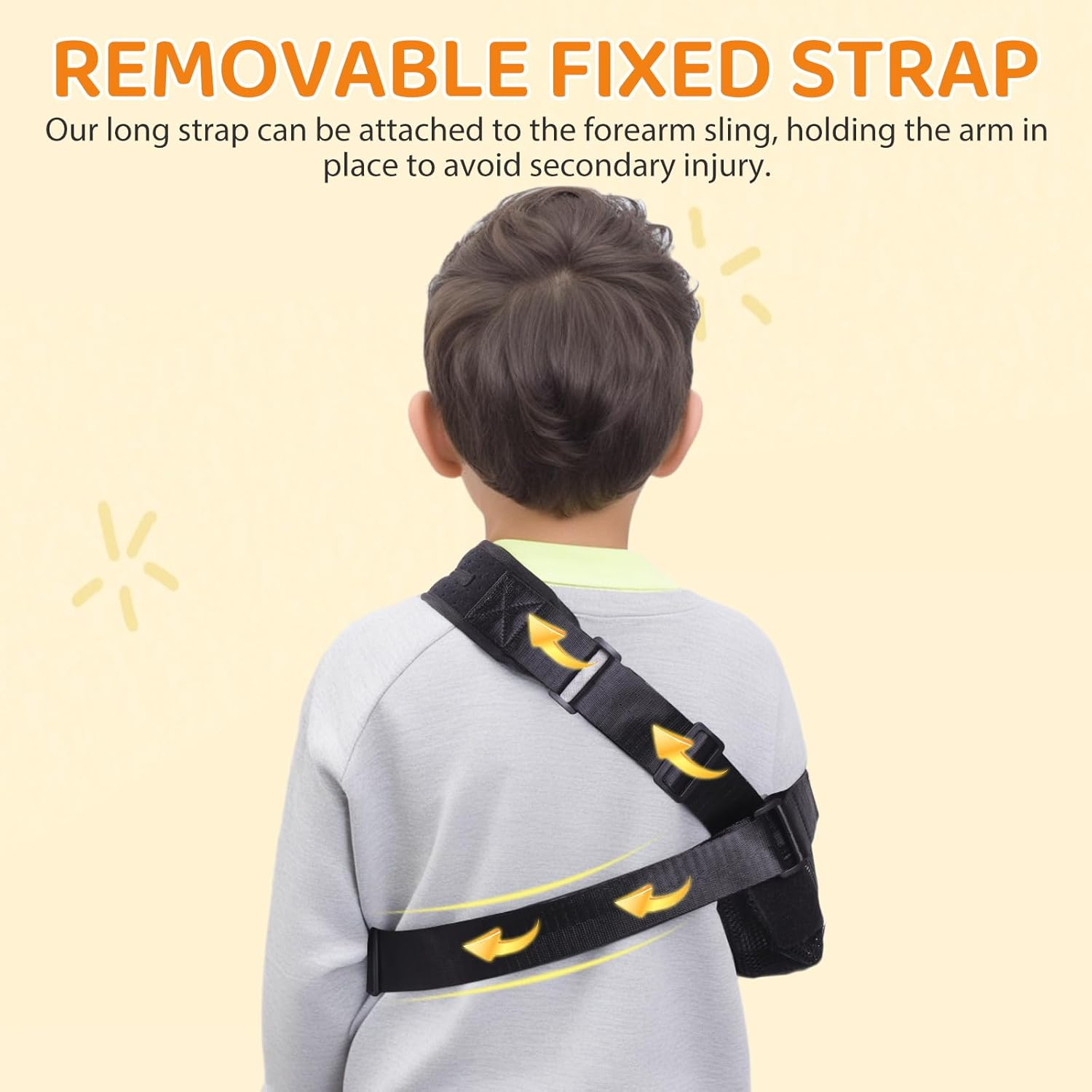 Carm Sling for Kids, Arm Brace with Support Plate, Arm Support Sling Shoulder Immobilizer for Children Shoulder Injury, Suit for Left and Right Arms, Boy and Girl(Black-Xs) image number 6