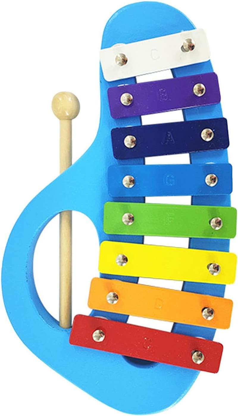 8 Note Wooden Xylophone for Montessori Education and Musical Fun, Blue