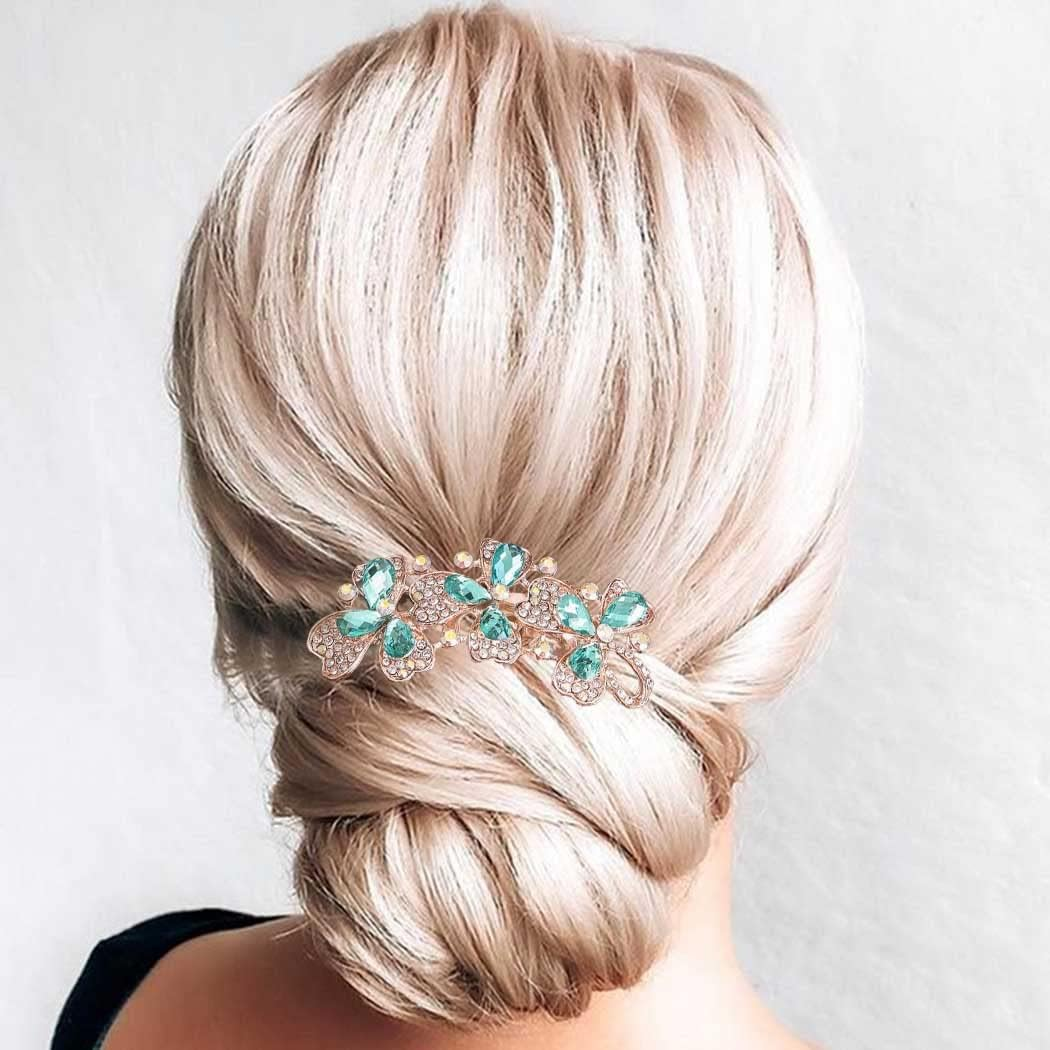 Bohend Rhinestone Hair Comb Crystal Hairpieces Bridal Hair Accessories for Women and Girls (6) image number 2