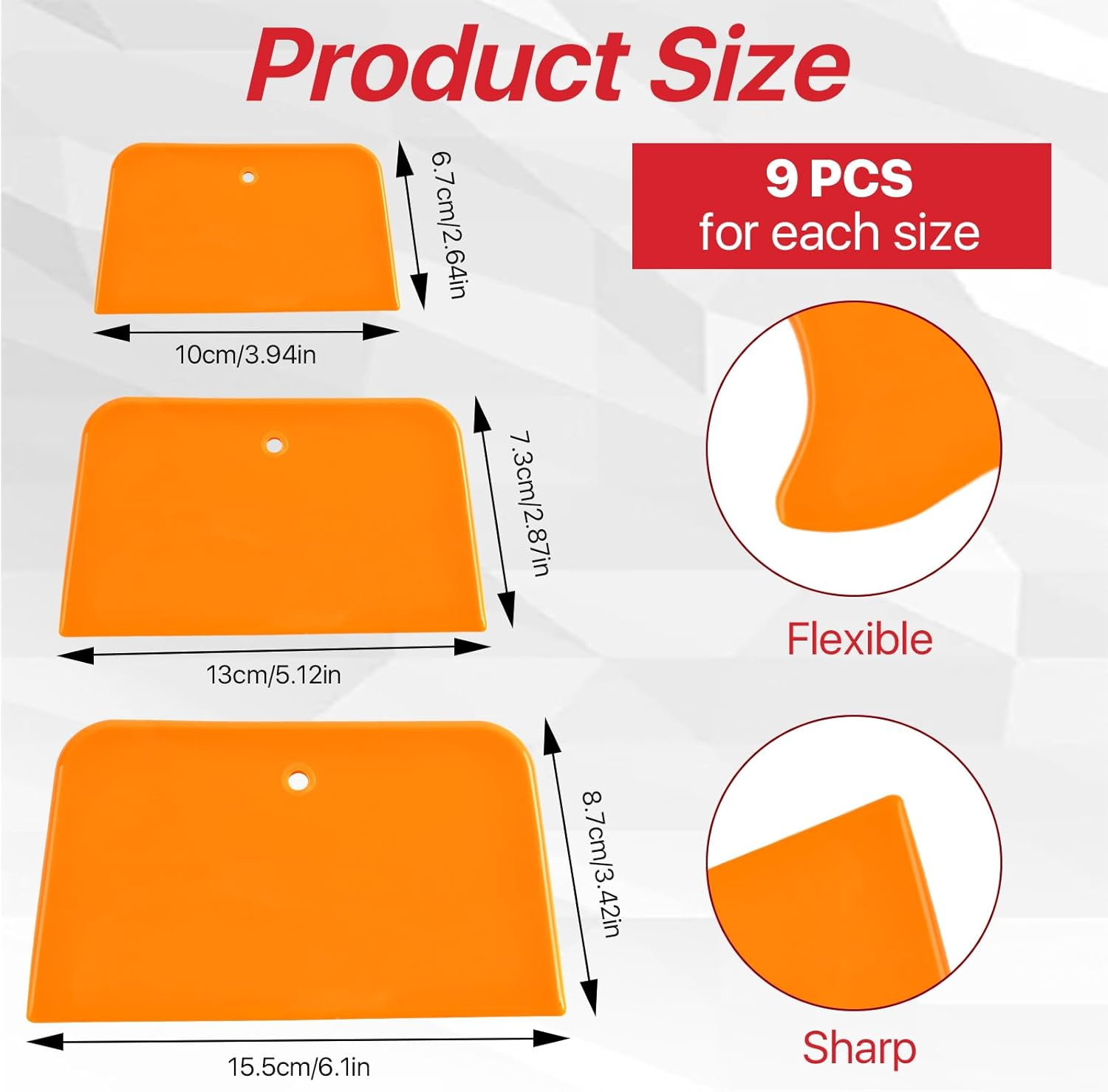 27 Pcs Body Filler Spreaders, 4, 5, 6 Inch Auto Plastic Putties Spreader, Automotive Body Fillers for Applying Fillers, Putties, Glazes, Caulks, Paint image number 3