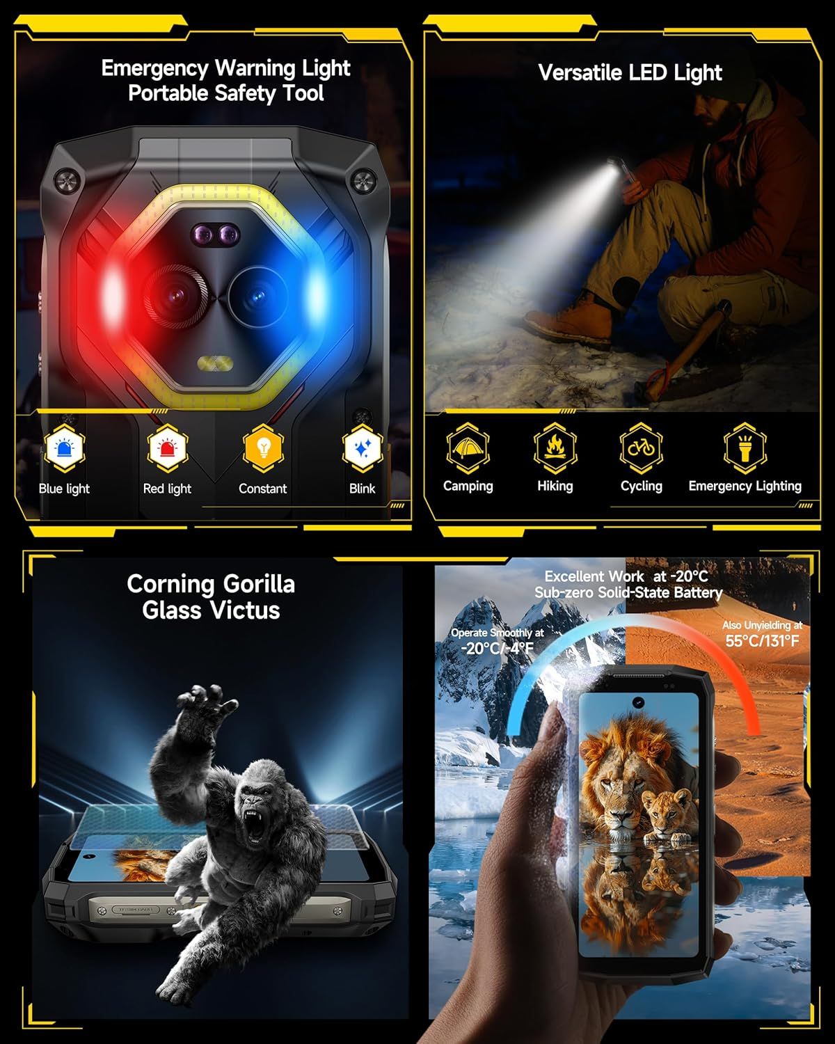 Ulefone Armor Mini 20 Pro 5G Rugged Smartphone 4.7 Inch Small Screen, 256GB+2TB Expand, Android 14, 33W 6200Mah Wireless Charging, 64MP Night Vision, Flashlight Warning Light IP68 Waterproof UK Phone image number 1