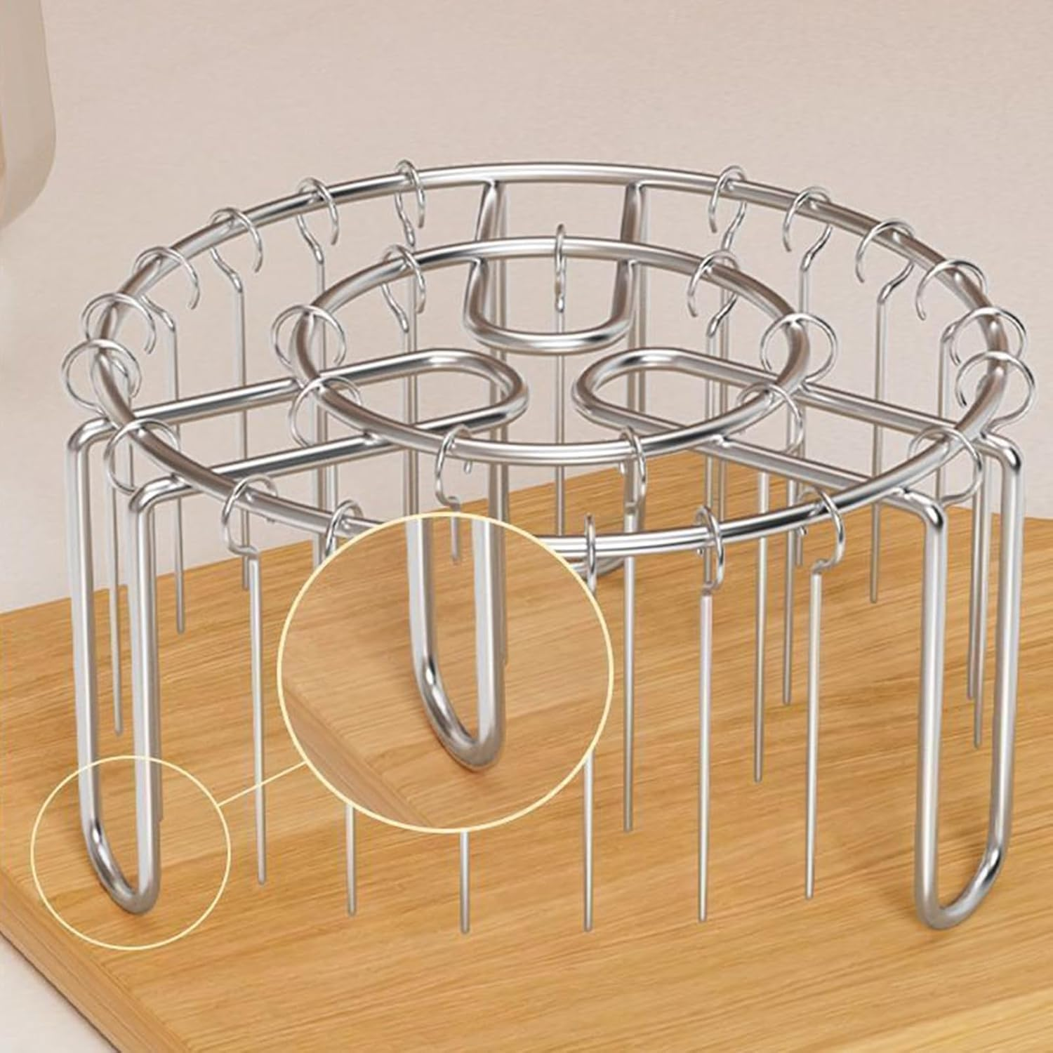 Air Fryer Racks, Skewer Racks for Airfryers, Vertical Oven Skewer Holder, Stainless Steel Skewers Heat-Resistant, Reusable,Rust-Proof image number 2