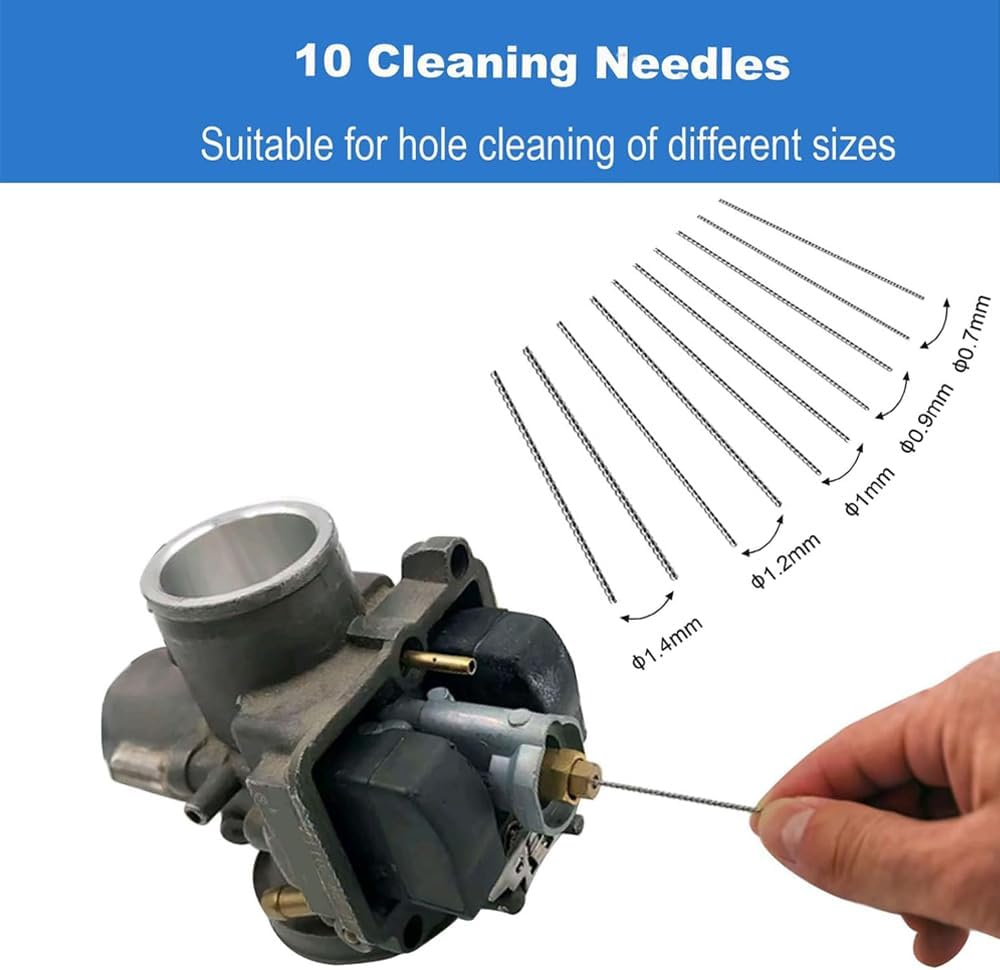 Carburetors Carbon Dirt Jet Remove Cleaner,Wire Torch Tip Cleaner Tool,Needles and Brushes Cleaning Tool Kit,Carbons Dirt Jet Remove,Suitable for Auto,Motorcycles,Atv,Welder,Lawn Equipment (9) image number 3