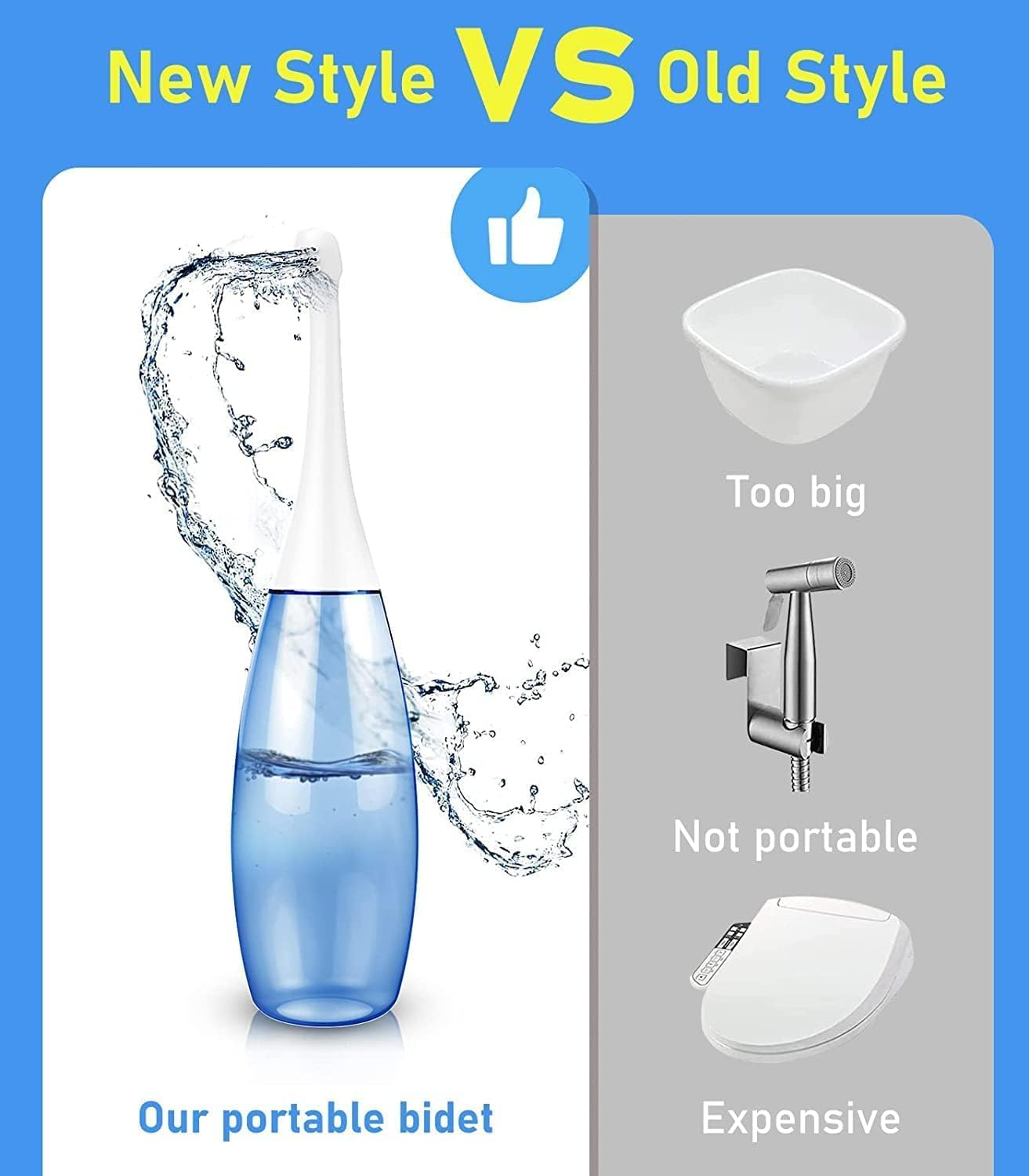Darate Portable Bidet for Toilet - 450Ml Bathroom Toilet Bidet Bottle - Handheld Personal Bidet Empty Bottle - Childbirth Cleaner -For Outdoor,Camping,Travling,Driver,Personal Hygiene image number 3
