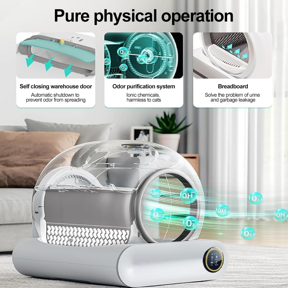 CHAOFLIGHT Self Cleaning Cat Litter Box,Automatic Cat Litter Boxes Extra Large Cat Litter Tray with 65L+9L Capacity App Control/Ionic Deodorizer Cat Litter Furniture for Multiple Cats image number 5