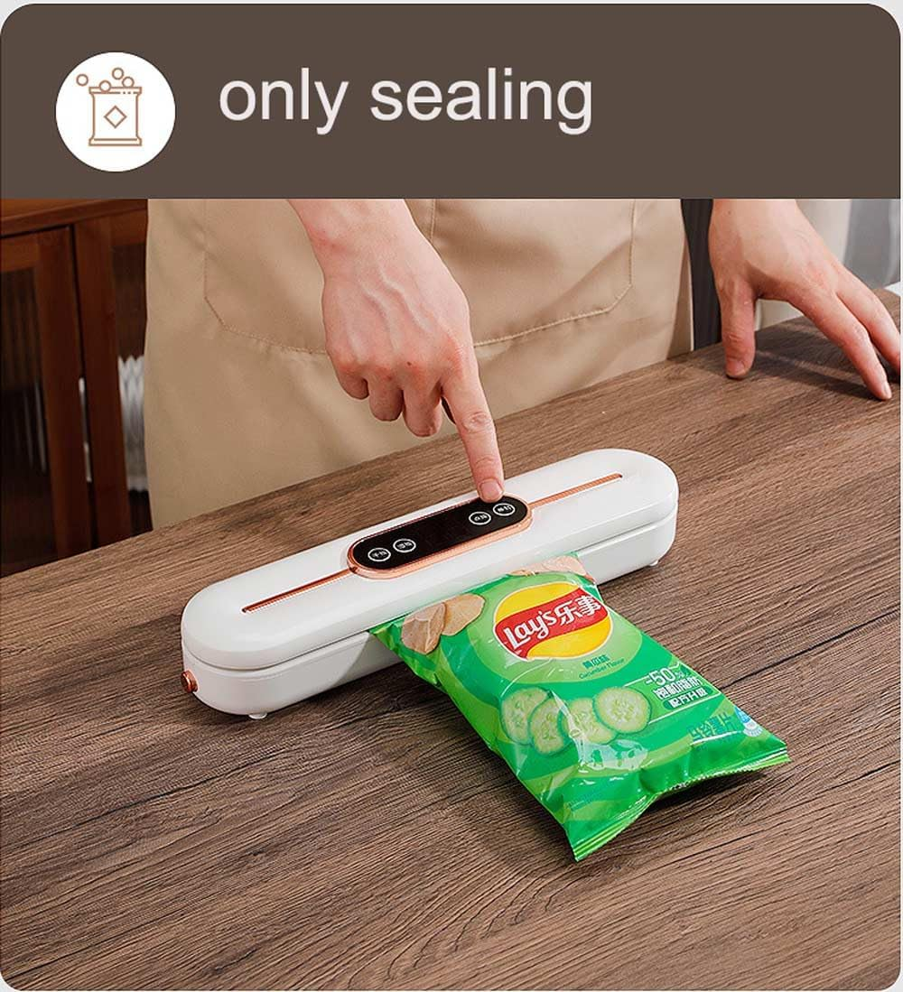 Vacuum Sealer,Equipped with 10 Vacuum Sealed Bags,Fully Automatic Dry and Wet Dual Use Food Vacuum Sealer Machine,One Click Intelligent Operation,Digital Display,Super Strong Suction Power image number 1