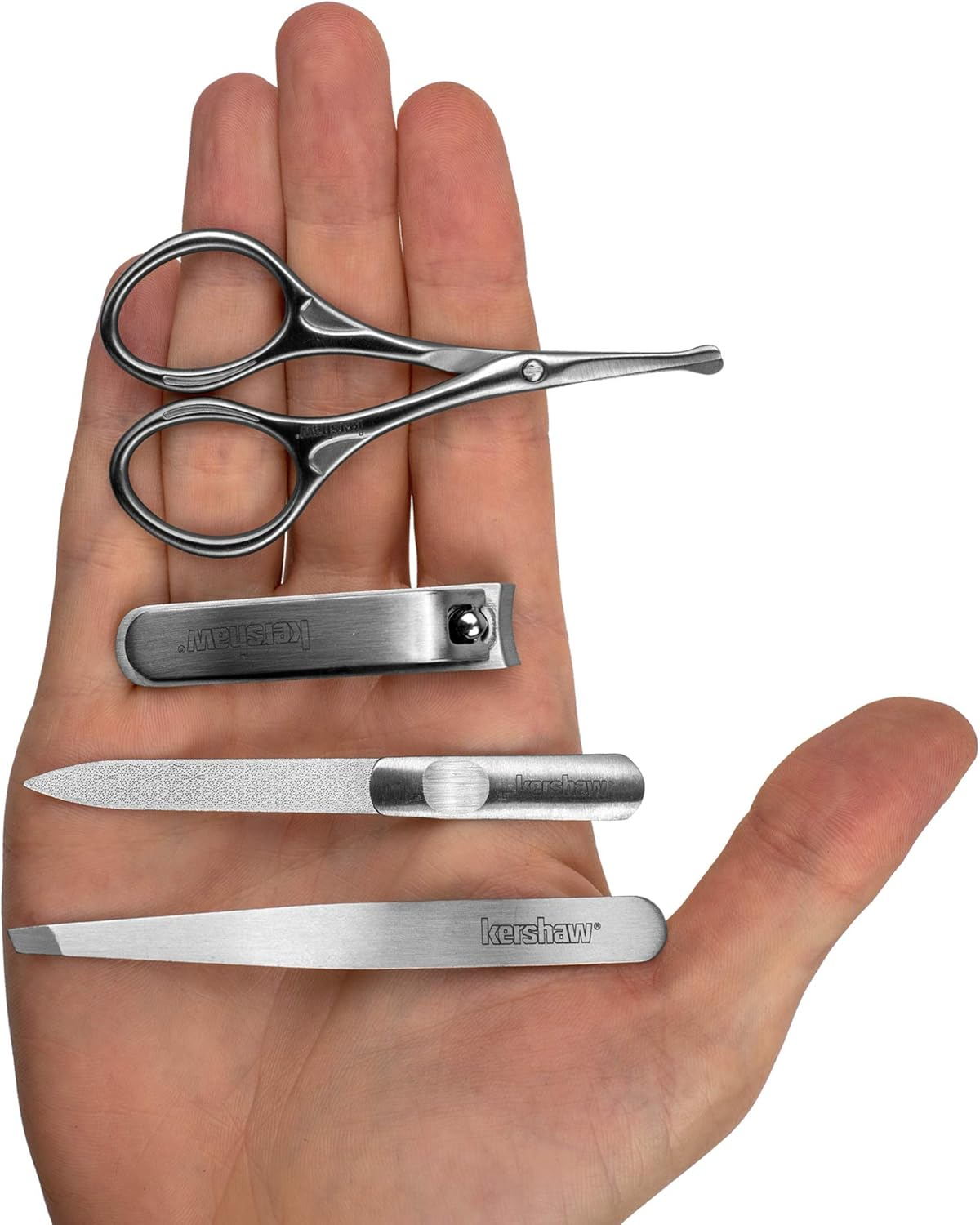 Kershaw Men'S Stainless Steel Manicure Set, 4-Piece with Case (KMCURE), Regular image number 2