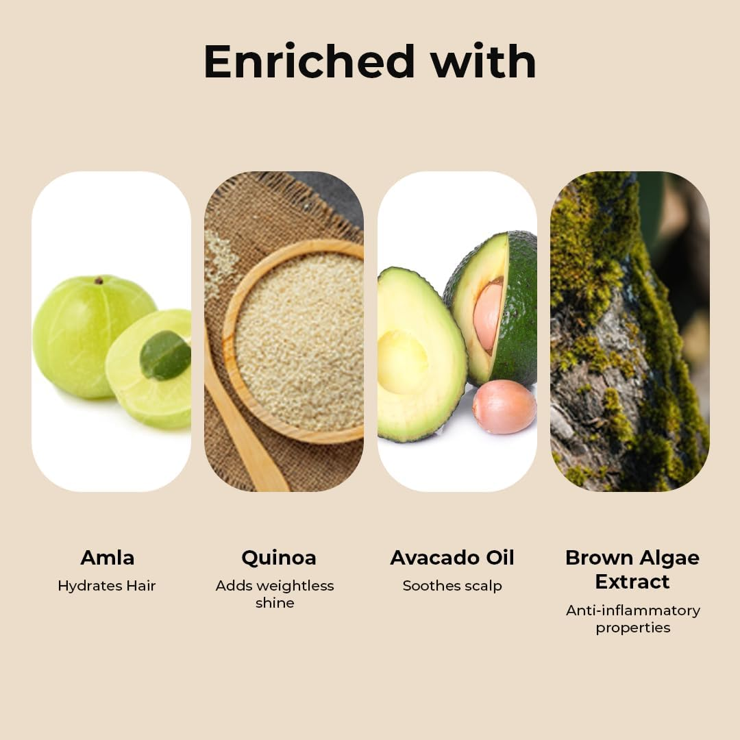 Fix My Curls Protein Powered Deep Conditioning Mask with Amla, Quinoa, Avocado Oil, & Brown Algae Extract for Curly and Wavy Hair (300G) image number 2