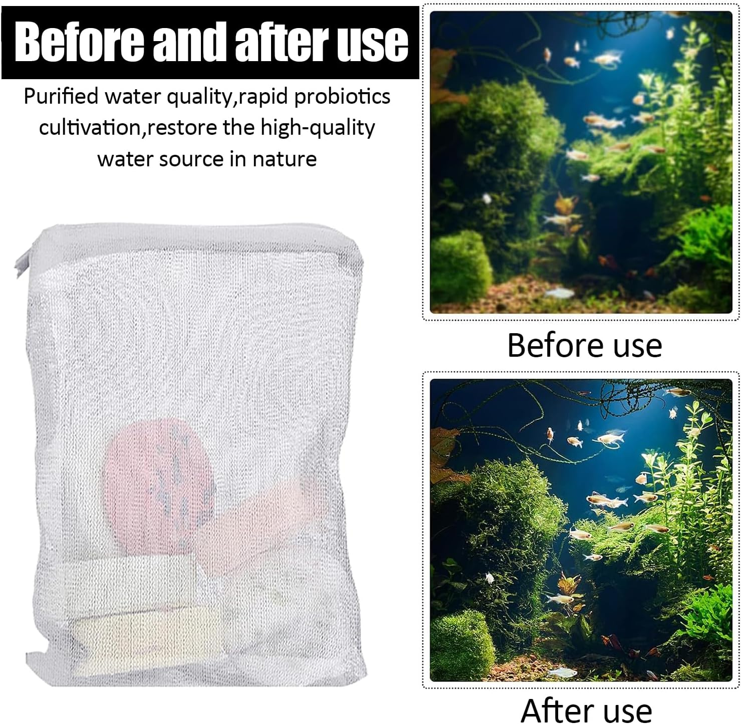 10 Pcs Aquarium Filter Media Bags, Media Mesh Filter Bags, Mesh Filter Bags, Fish Tank Media Mesh Filter Bag, Aquarium Small Filter Bags with Zipper, for Fish Tank Activated Carbon, Charcoal image number 1
