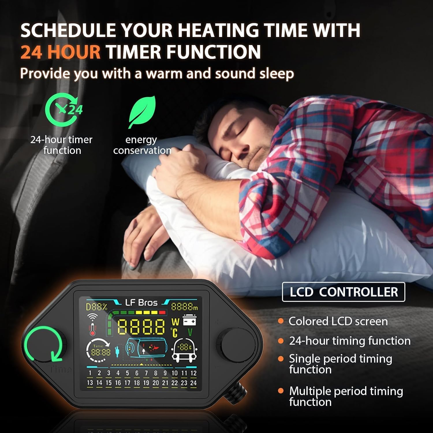 LF Bros 5KW 12V & 220V Diesel Heater, Portable All-In-One Parking Heater with Plateau Mode, LCD Display & Remote, Leak-Proof Design for RV, Garage, Camper & Outdoor Use image number 1